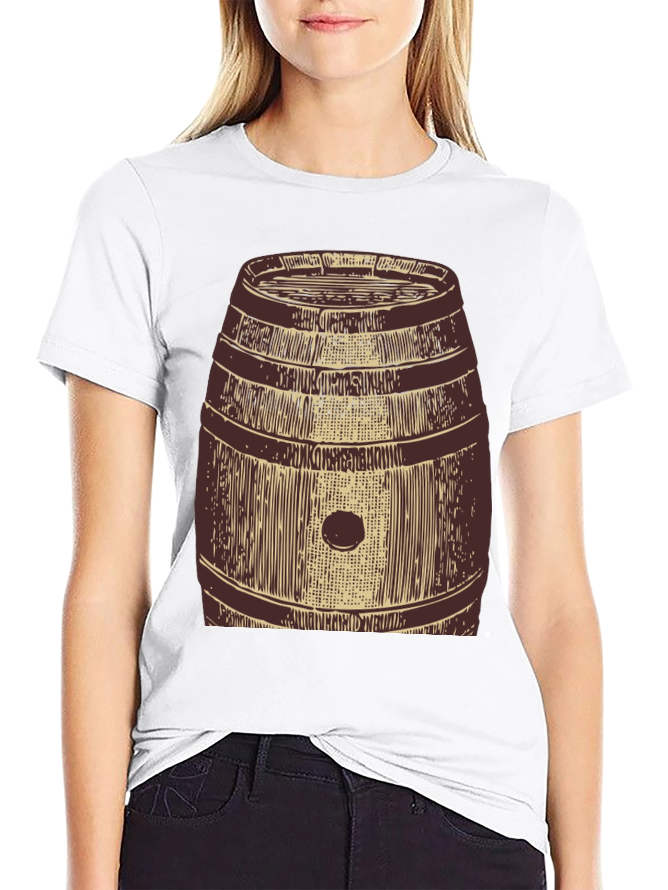 Funny Barrel Graphic Mens T-Shirt
