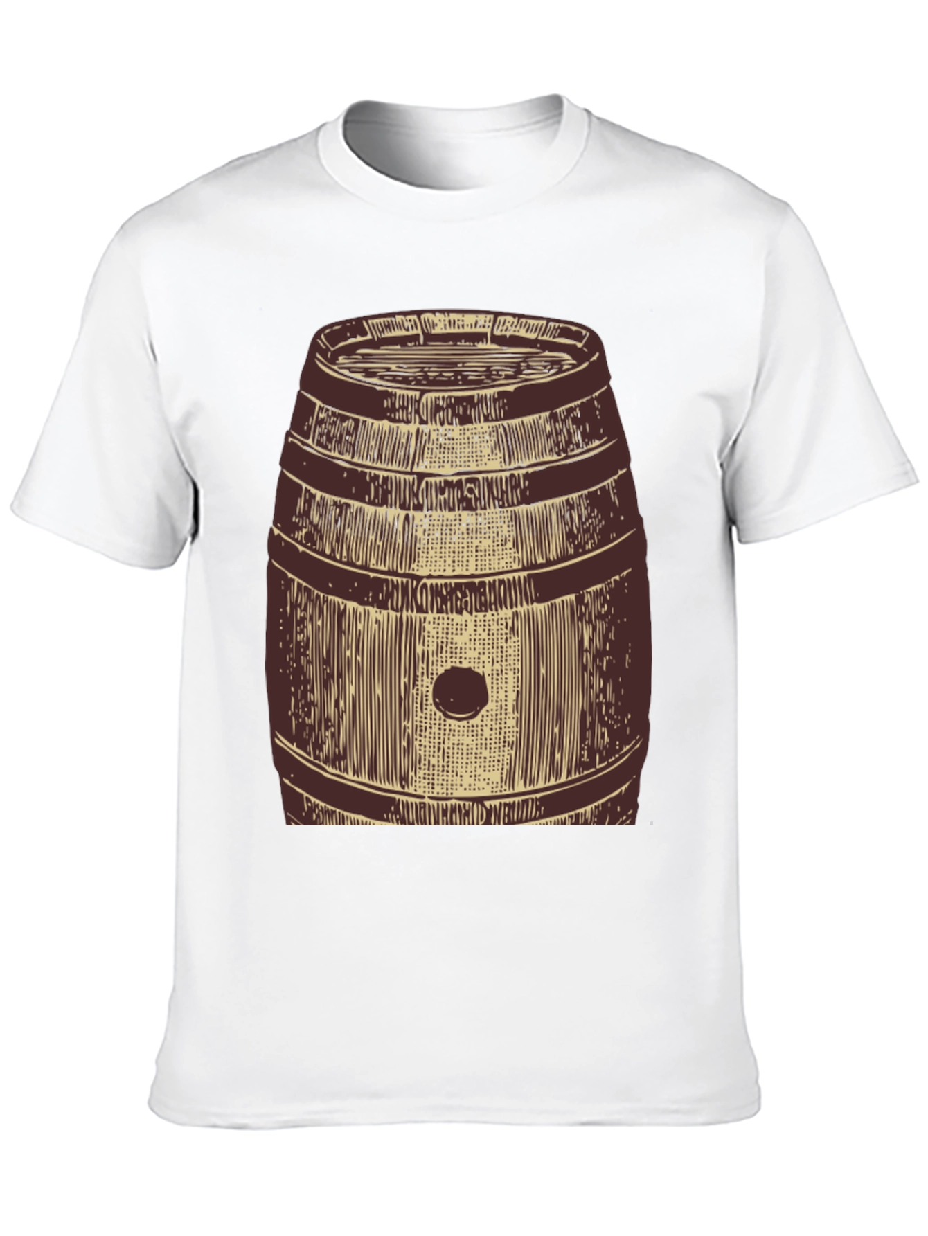Funny Barrel Graphic Mens T-Shirt