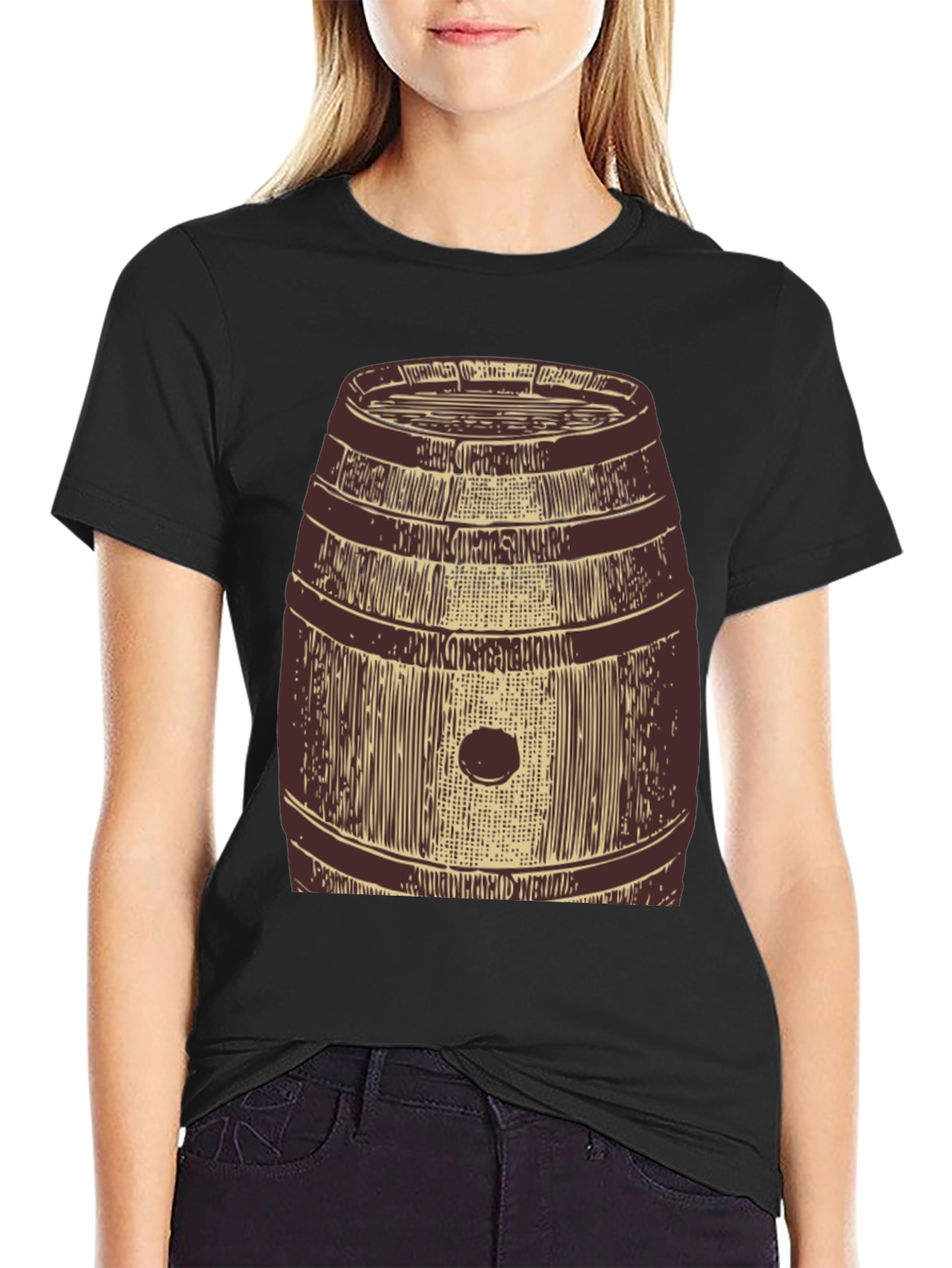 Funny Barrel Graphic Mens T-Shirt