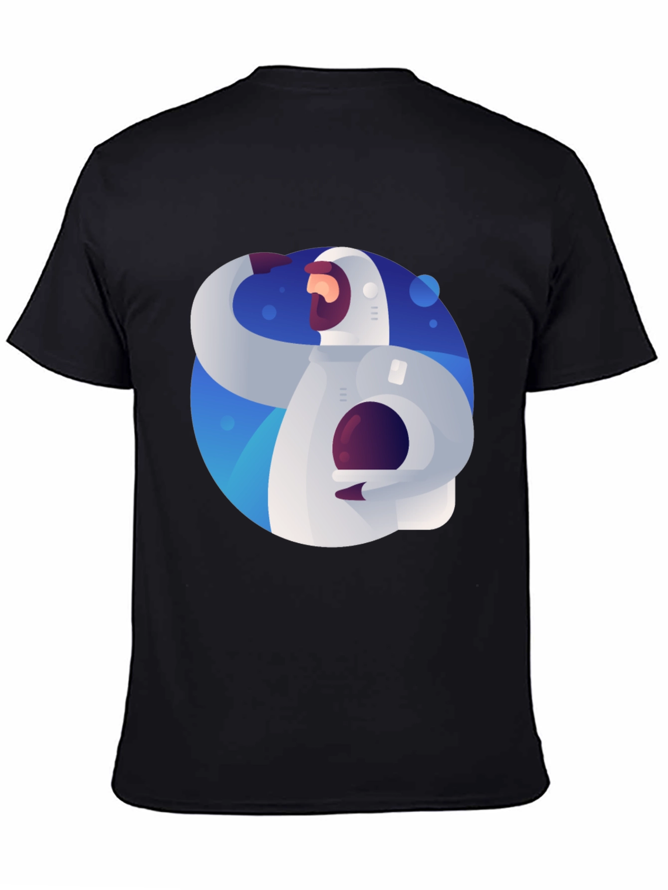 Astronaut Graphic Print Black T-Shirt