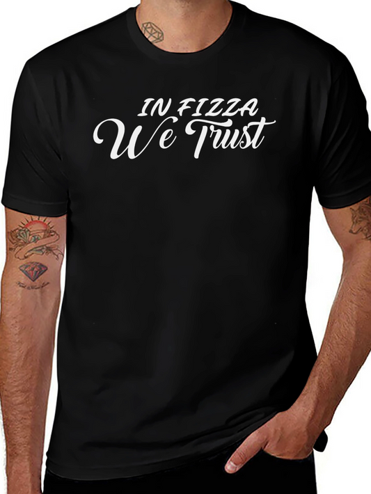 In Pizza We Trust Graphic Black T-Shirt
