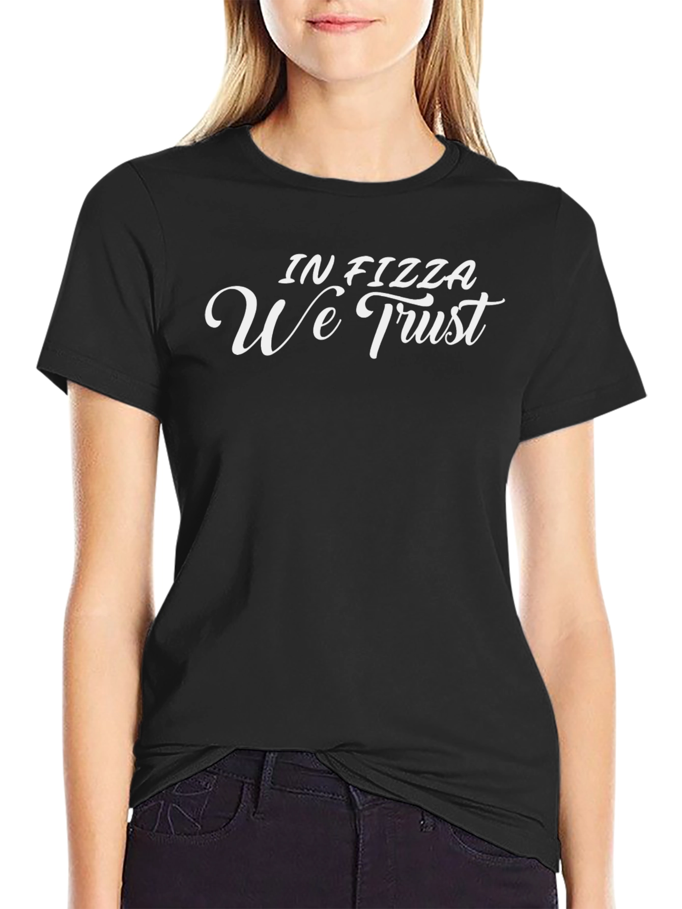 In Pizza We Trust Graphic Black T-Shirt
