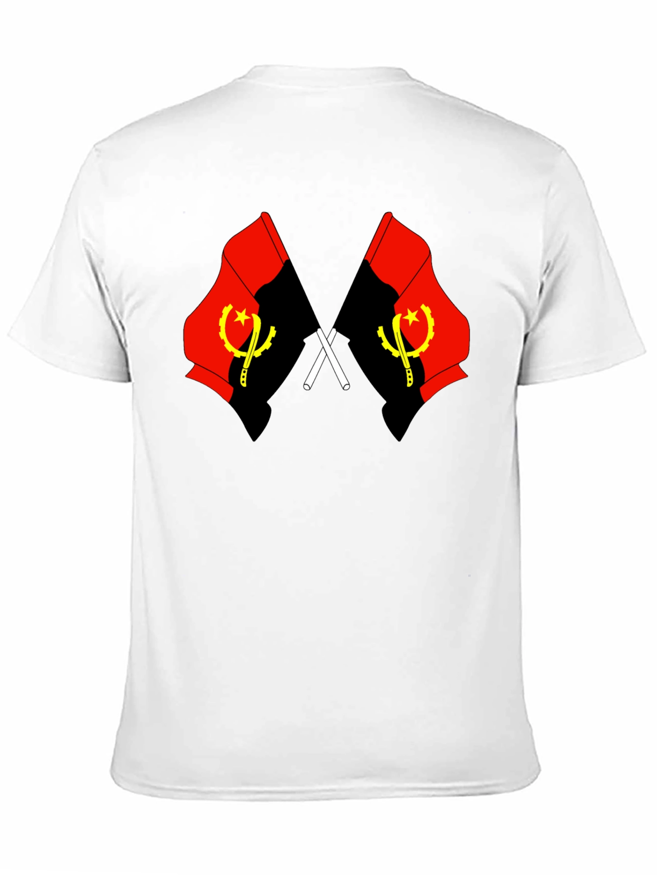 Angola Flag Graphic Tee - Black Cotton T-Shirt