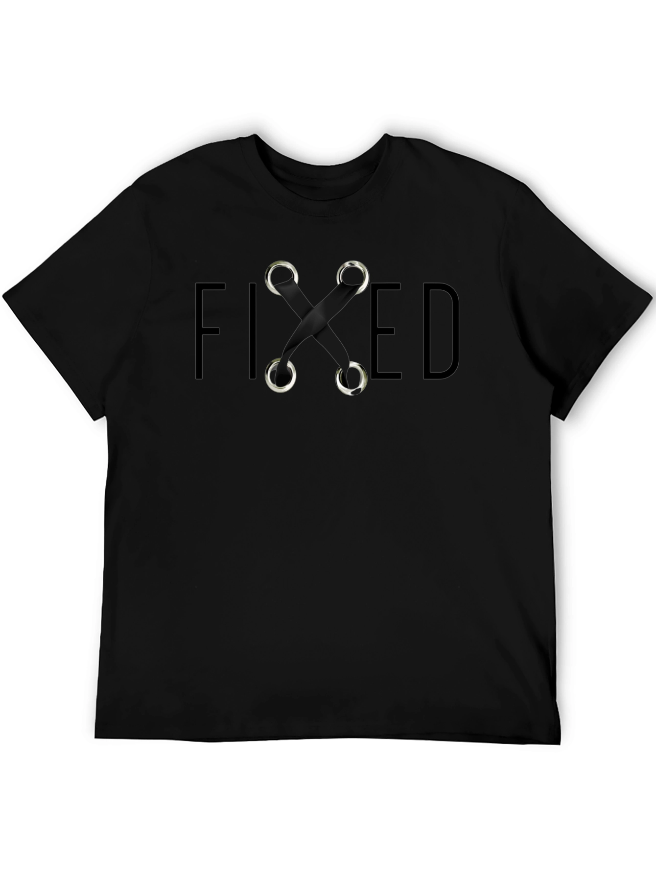 Fixed Lace-Up Graphic Tee - Mens Black T-Shirt