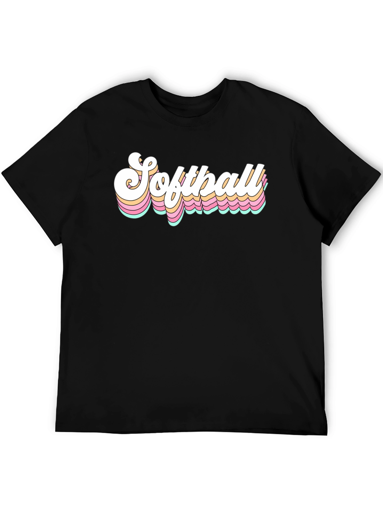 Retro Softball Graphic Tee - Black