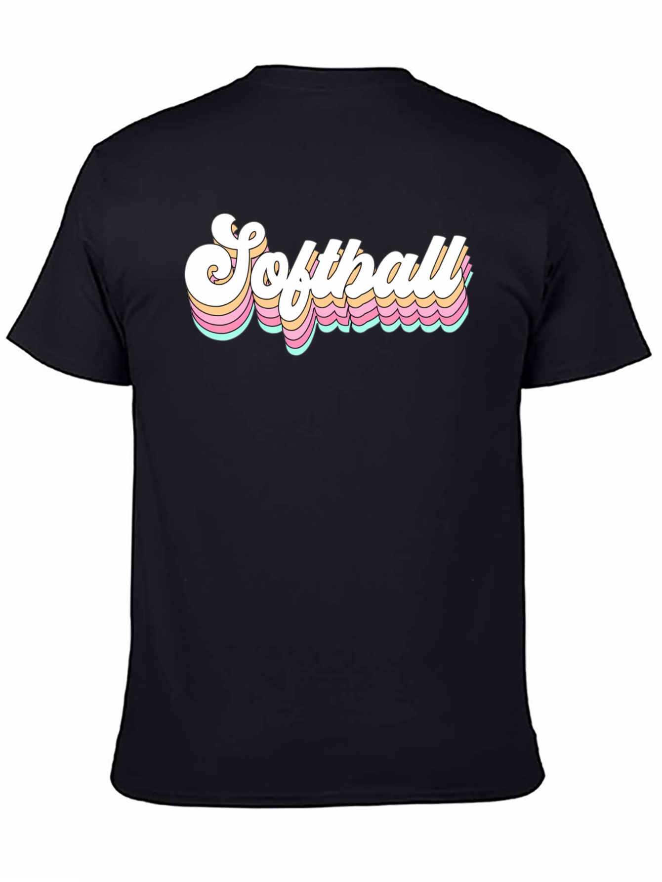 Retro Softball Graphic Tee - Black