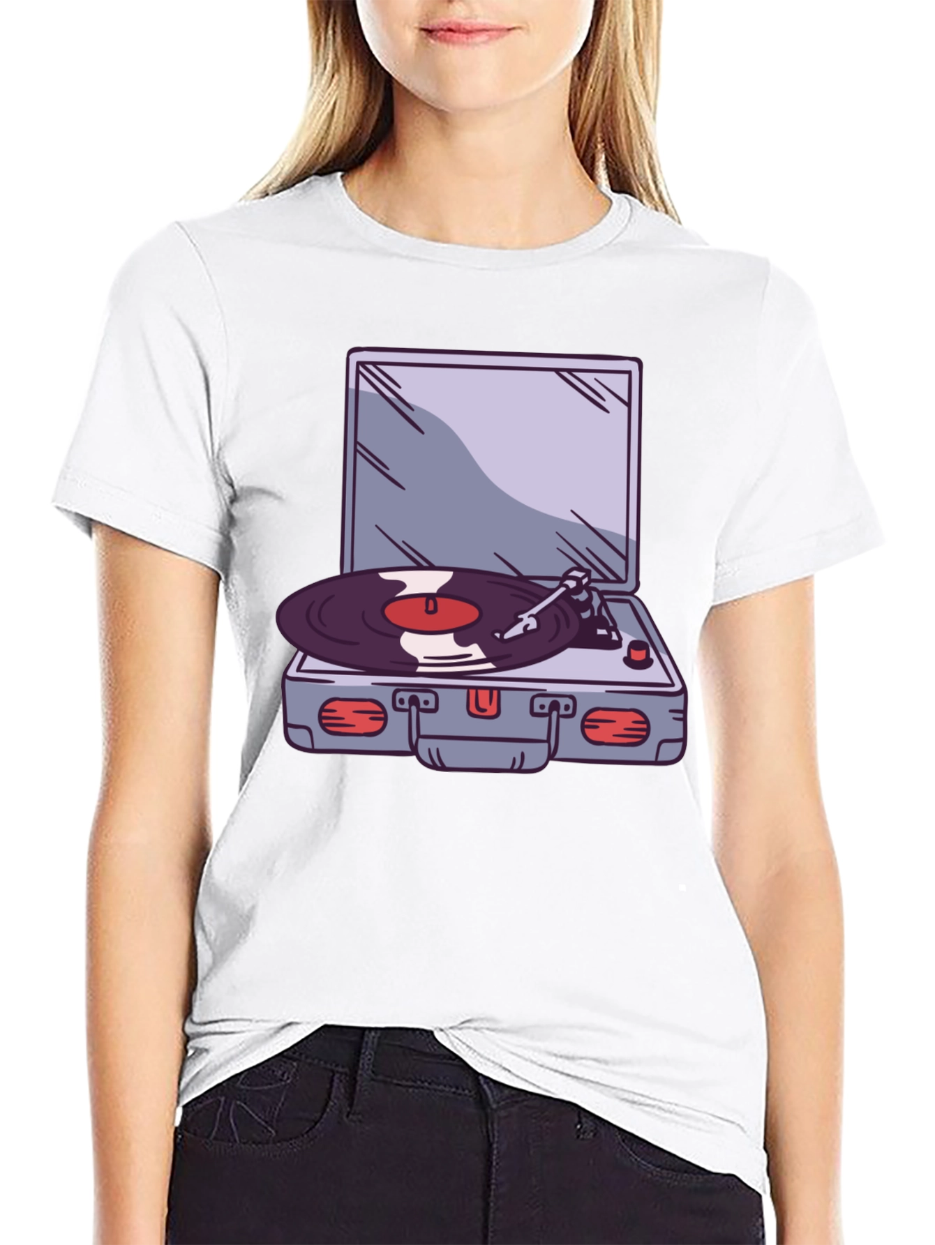 Retro Record Player Graphic T-Shirt