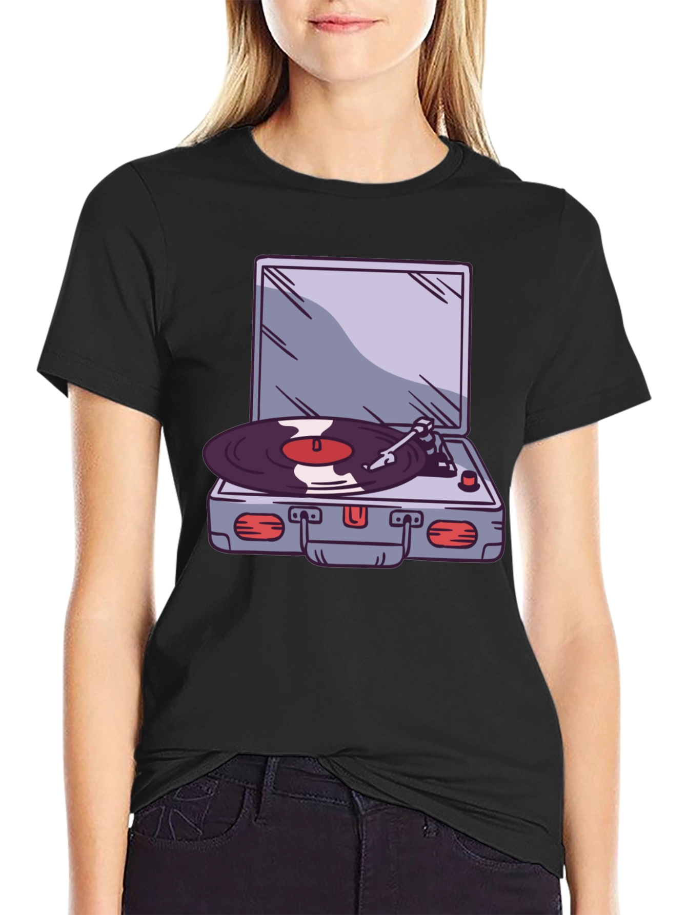 Retro Record Player Graphic T-Shirt