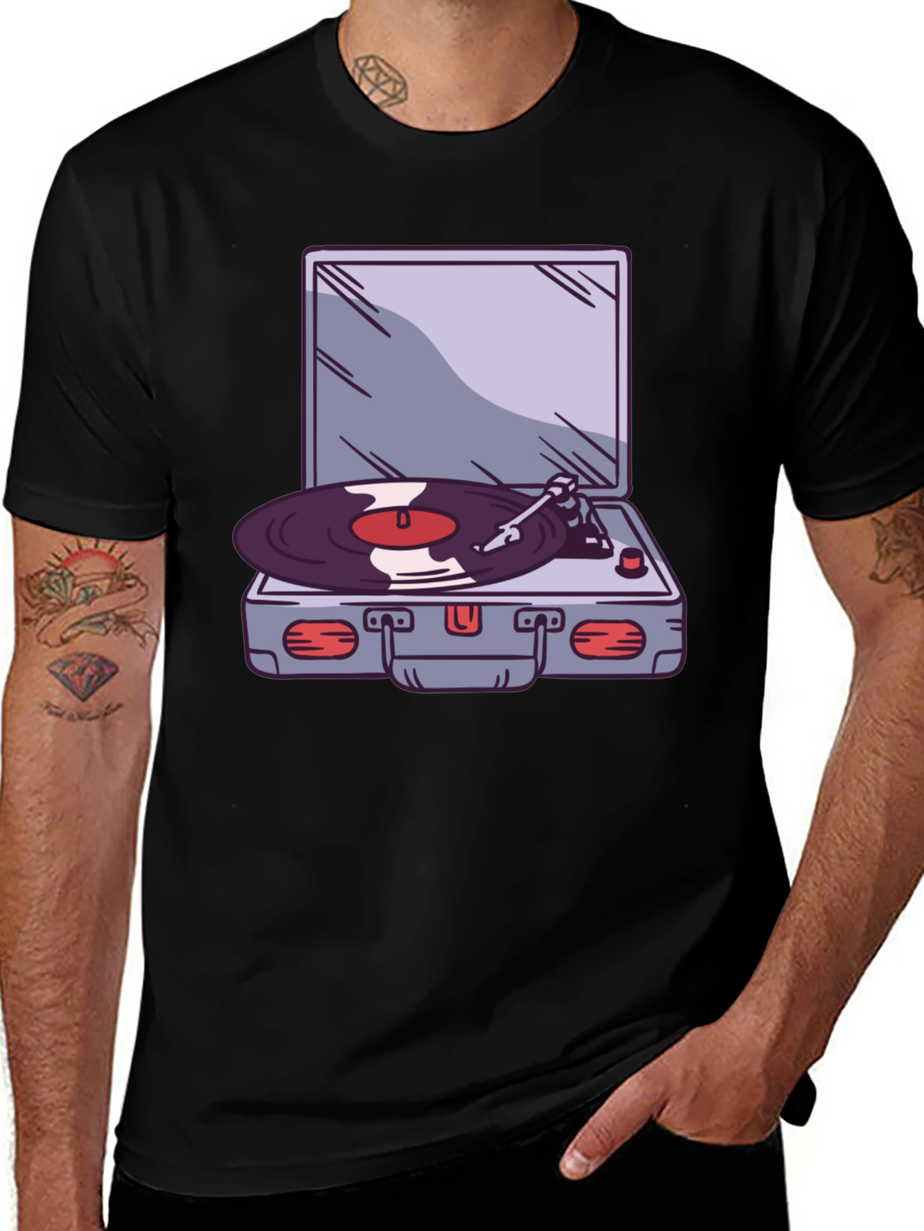 Retro Record Player Graphic T-Shirt