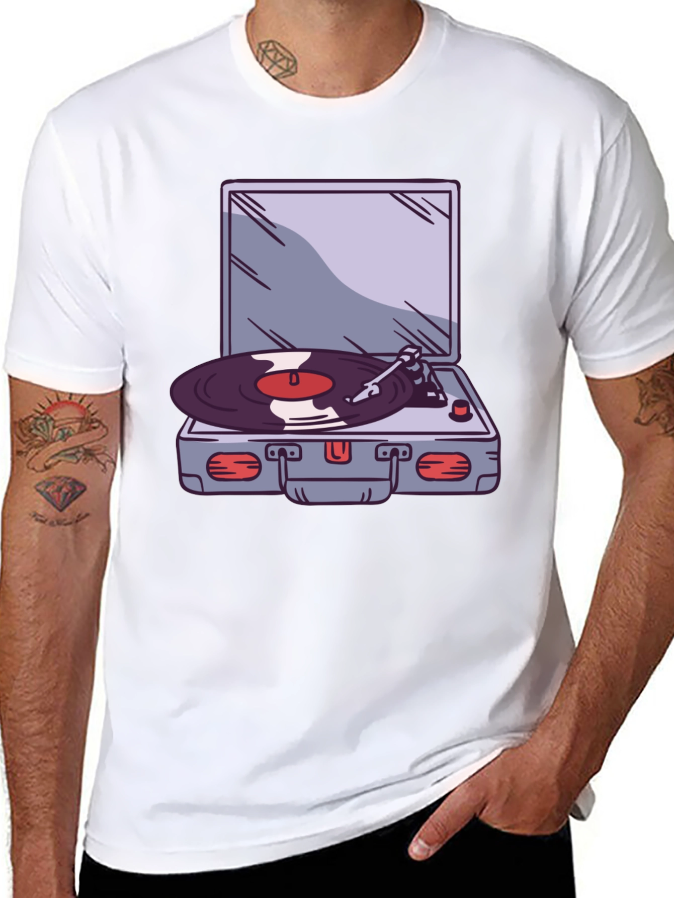 Retro Record Player Graphic T-Shirt