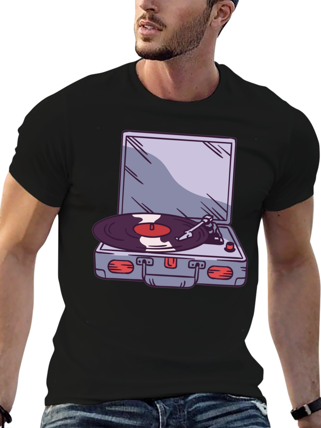 Retro Record Player Graphic T-Shirt