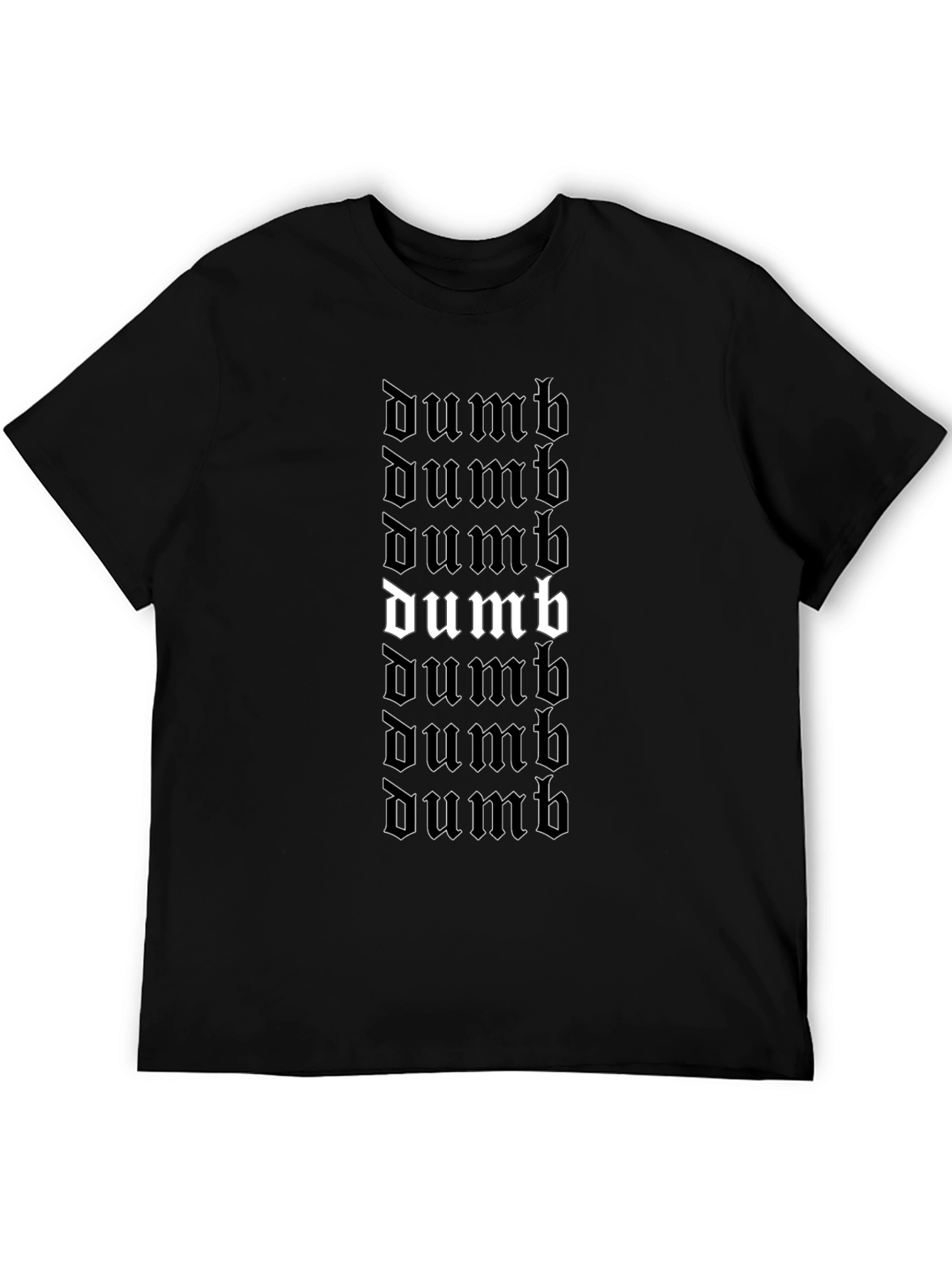 Dumb Graphic Print Black T-Shirt