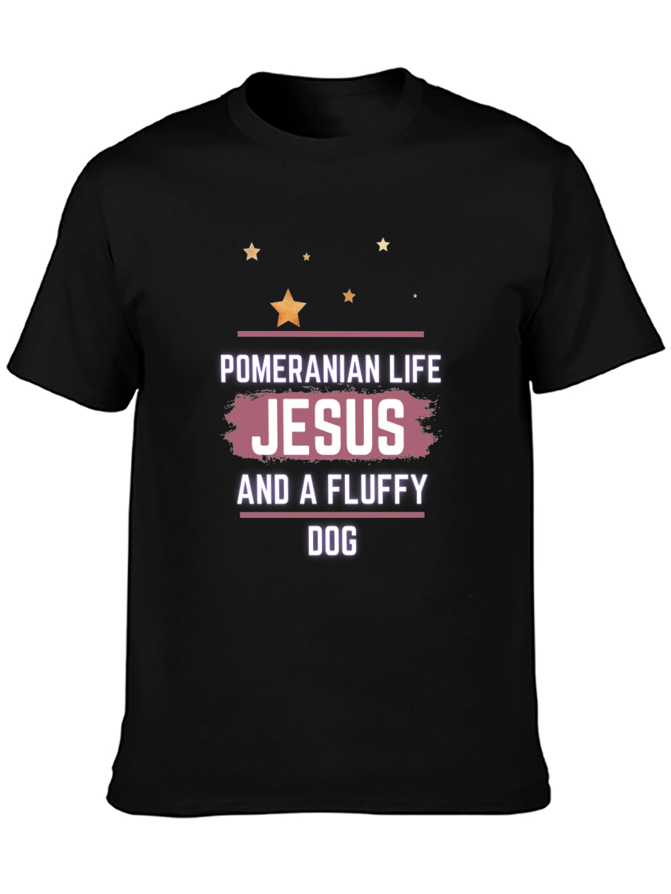 Pomeranian Life Jesus & A Fluffy Dog Black T-Shirt