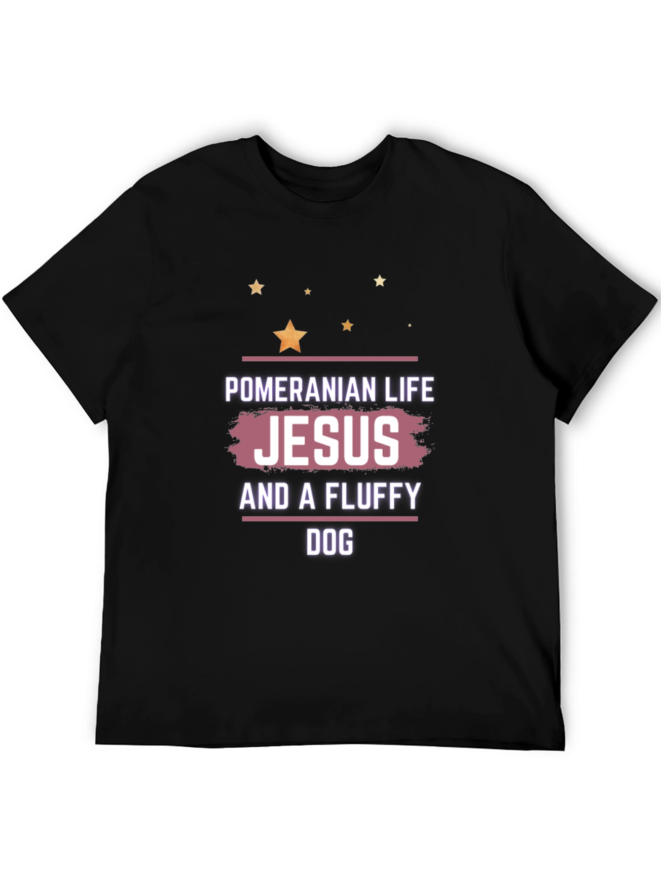 Pomeranian Life Jesus & A Fluffy Dog Black T-Shirt