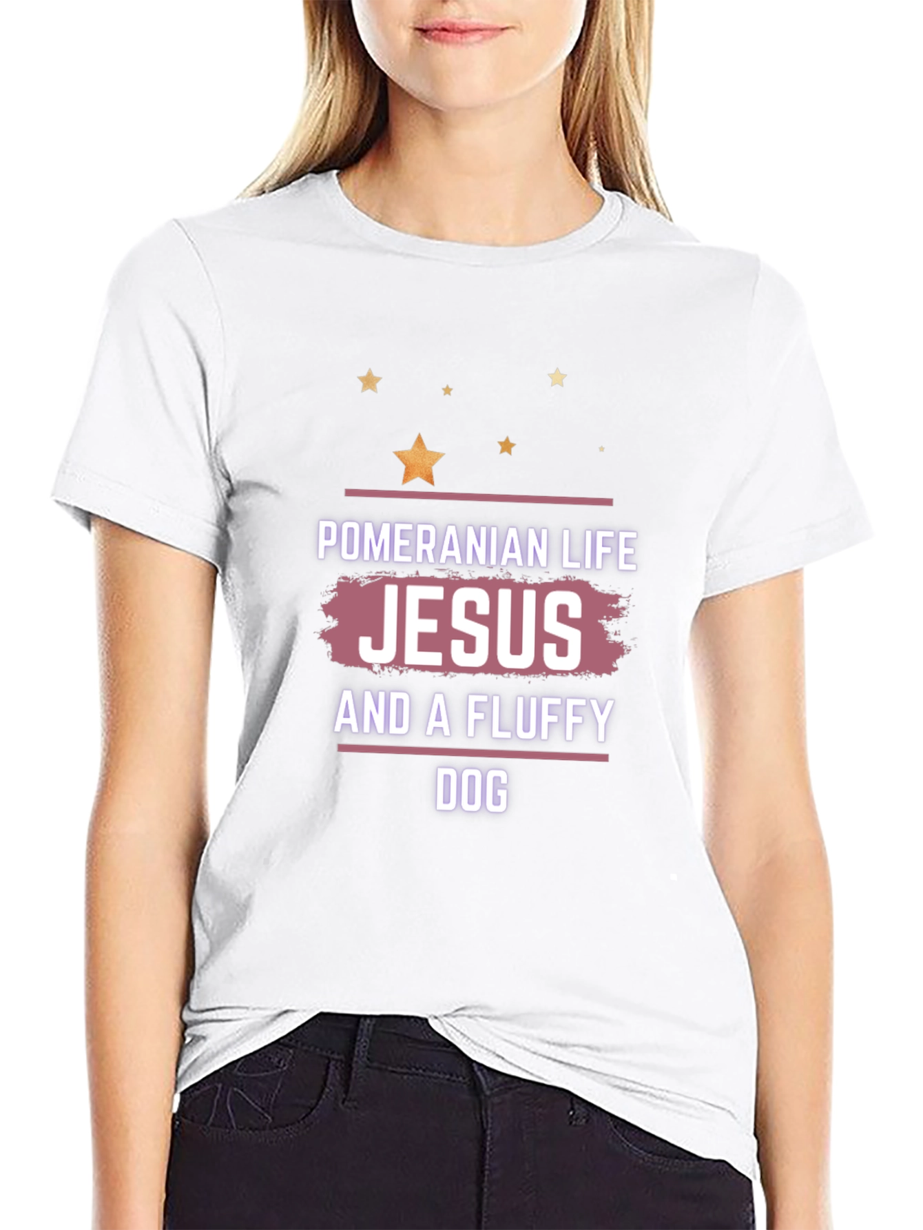 Pomeranian Life Jesus & A Fluffy Dog Black T-Shirt