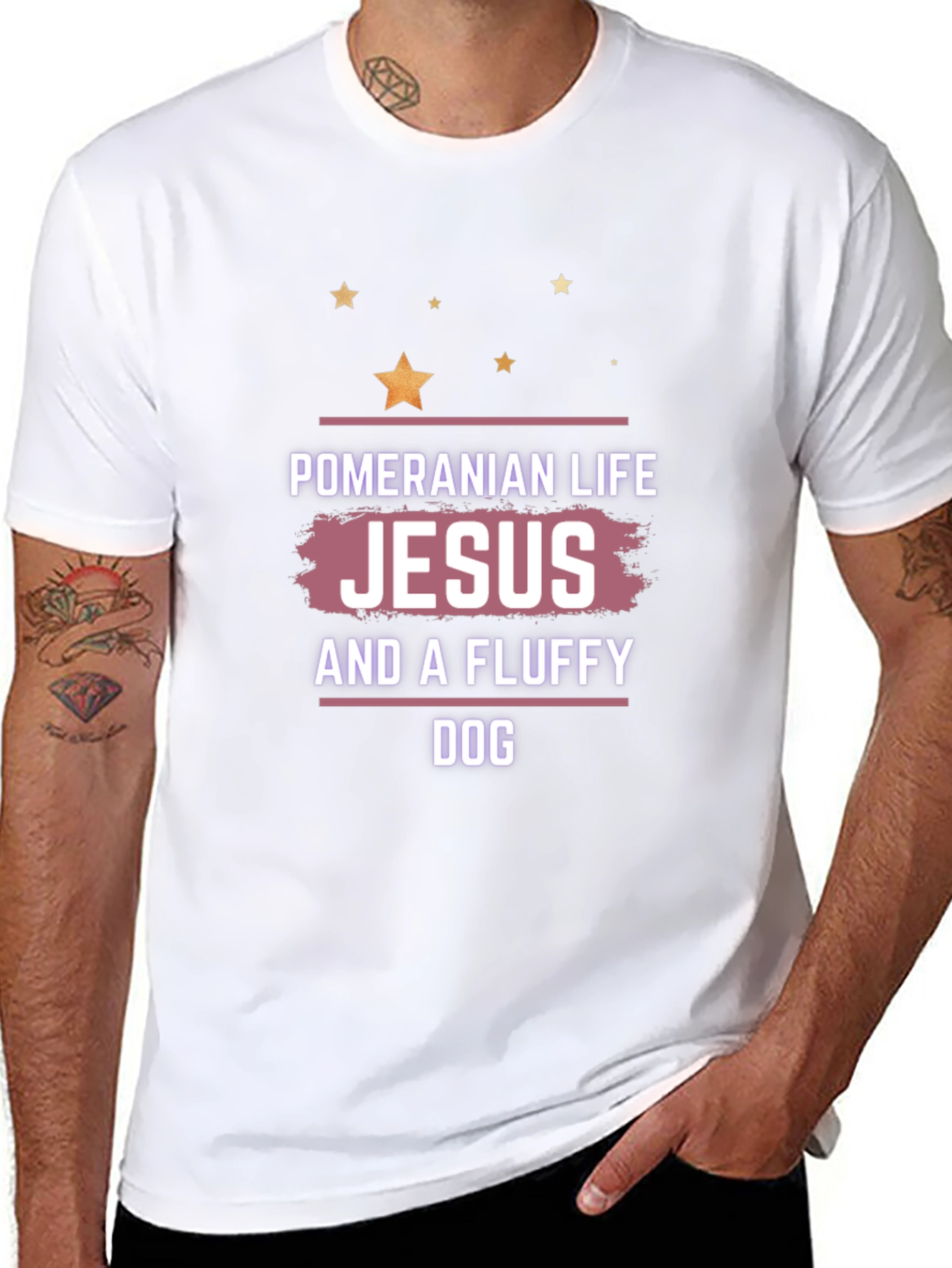 Pomeranian Life Jesus & A Fluffy Dog Black T-Shirt