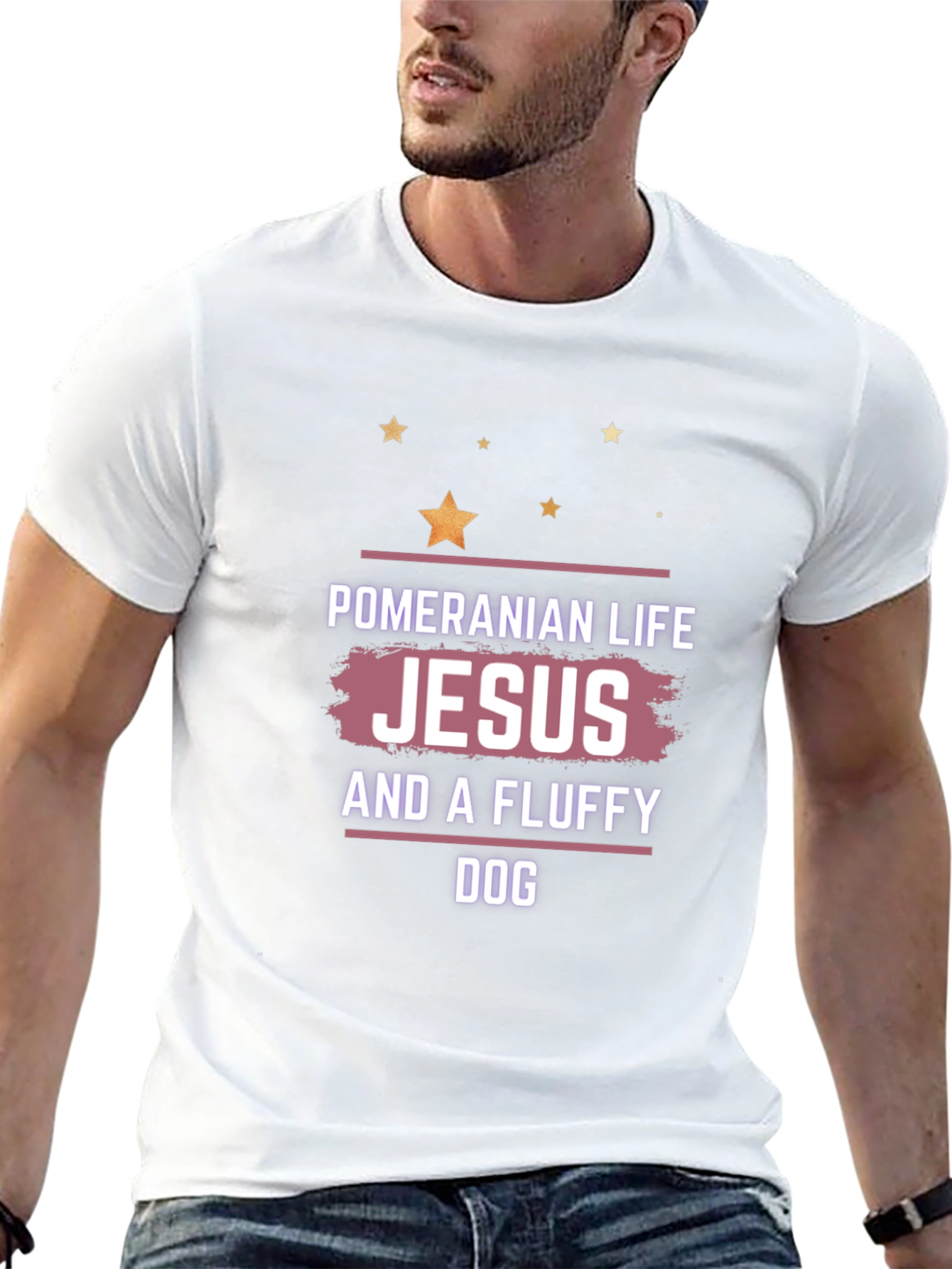 Pomeranian Life Jesus & A Fluffy Dog Black T-Shirt