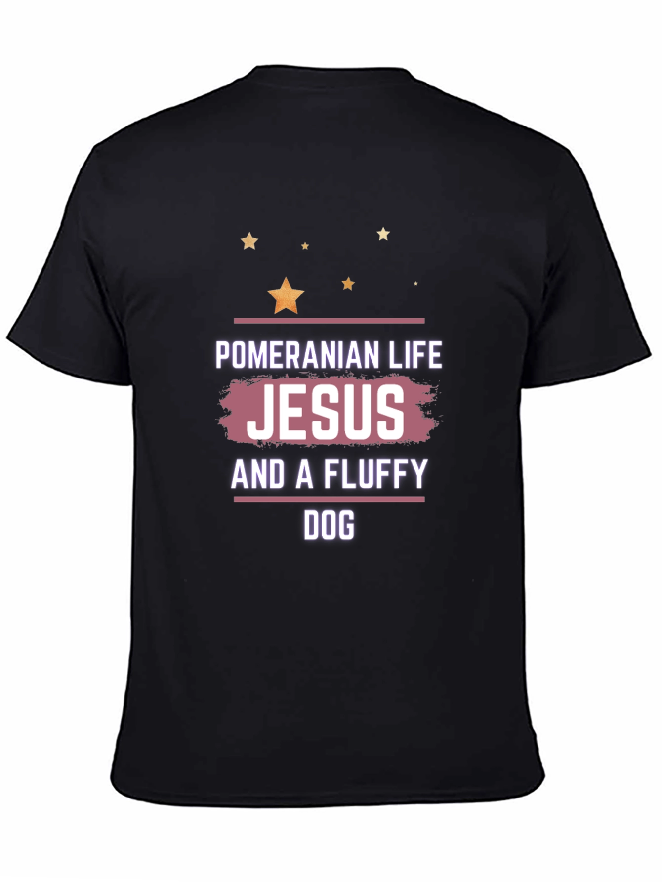 Pomeranian Life Jesus & A Fluffy Dog Black T-Shirt