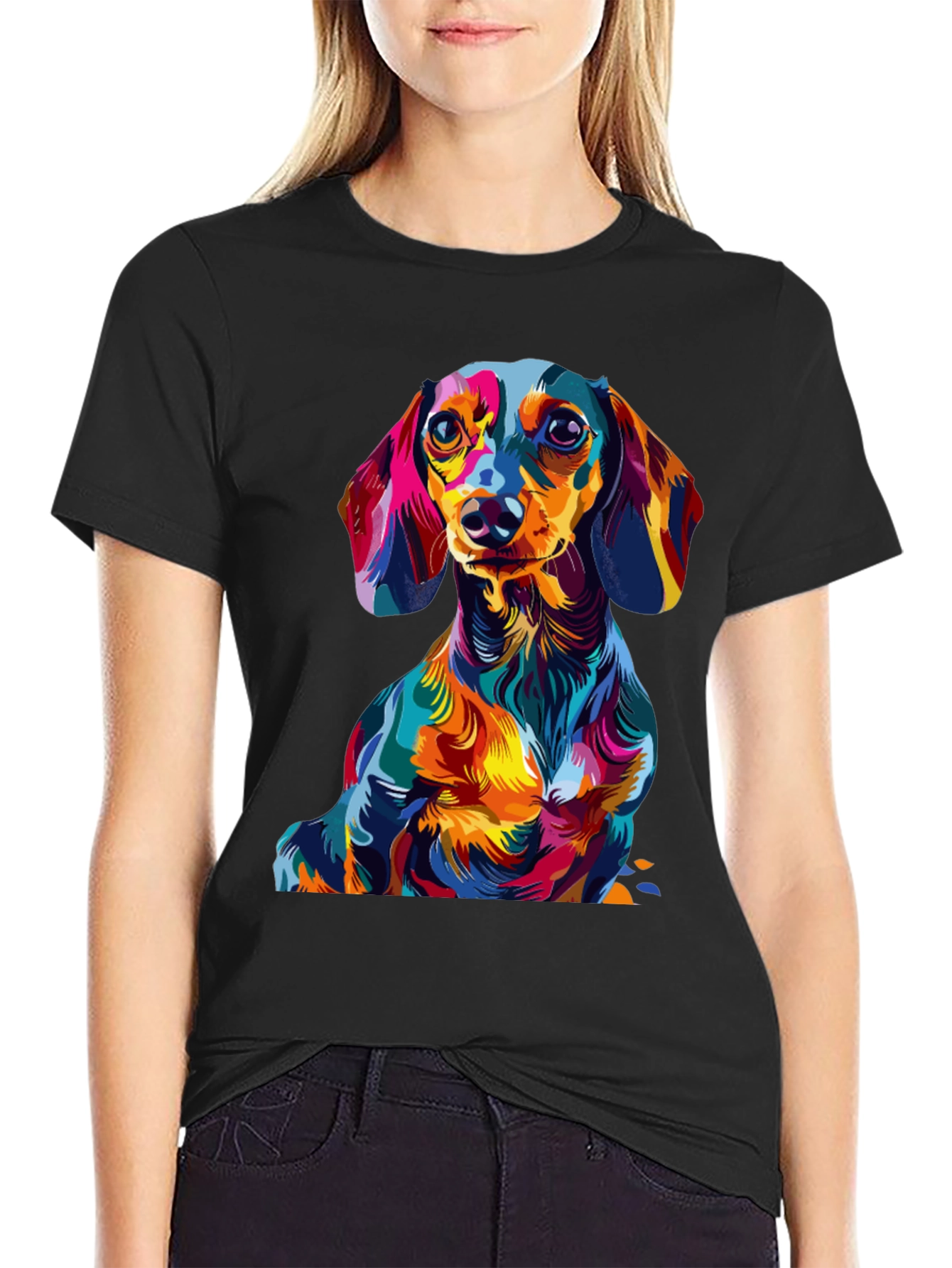 Vibrant Dachshund Graphic Tee - Unique Dog Lover Gift
