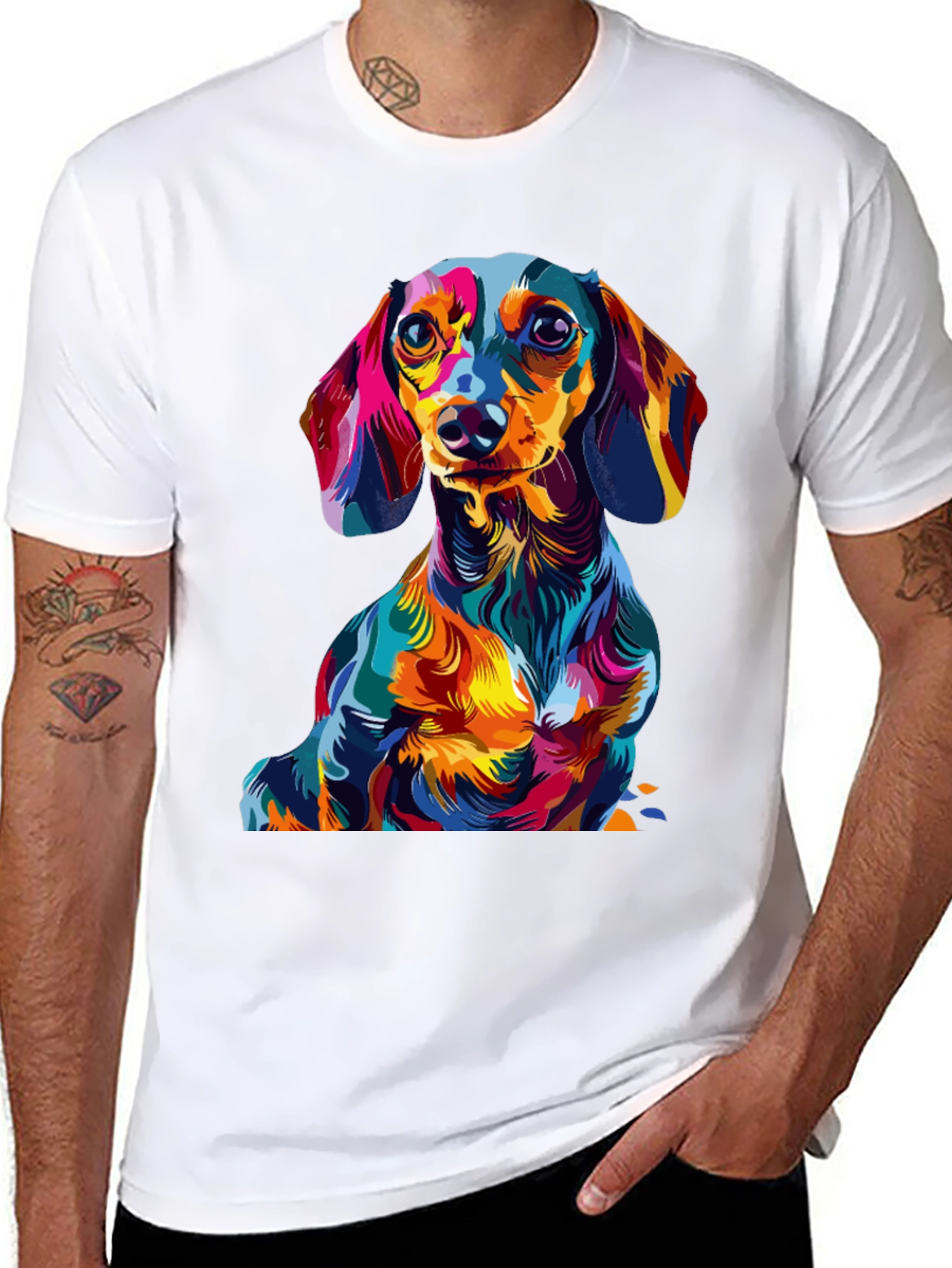 Vibrant Dachshund Graphic Tee - Unique Dog Lover Gift