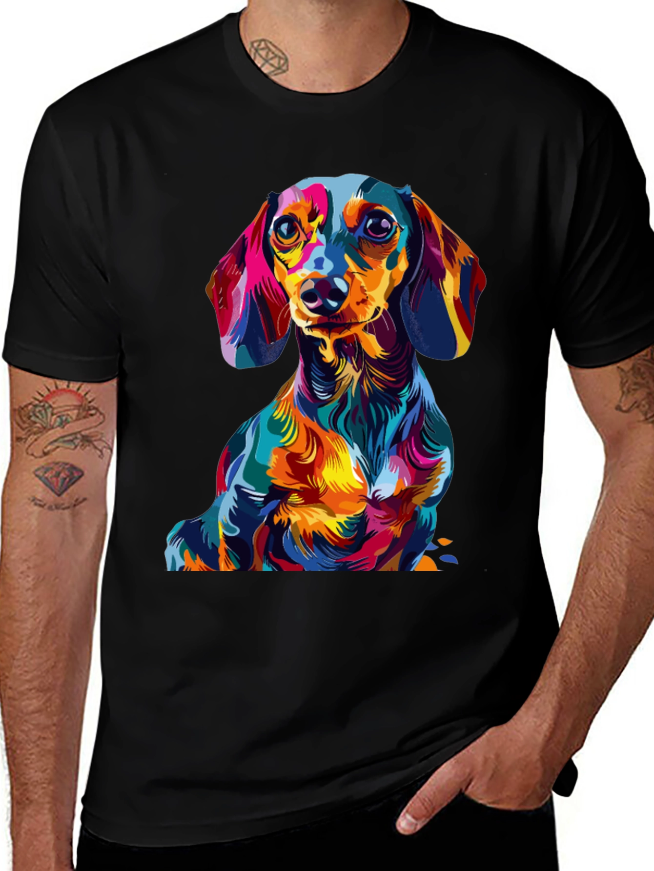 Vibrant Dachshund Graphic Tee - Unique Dog Lover Gift