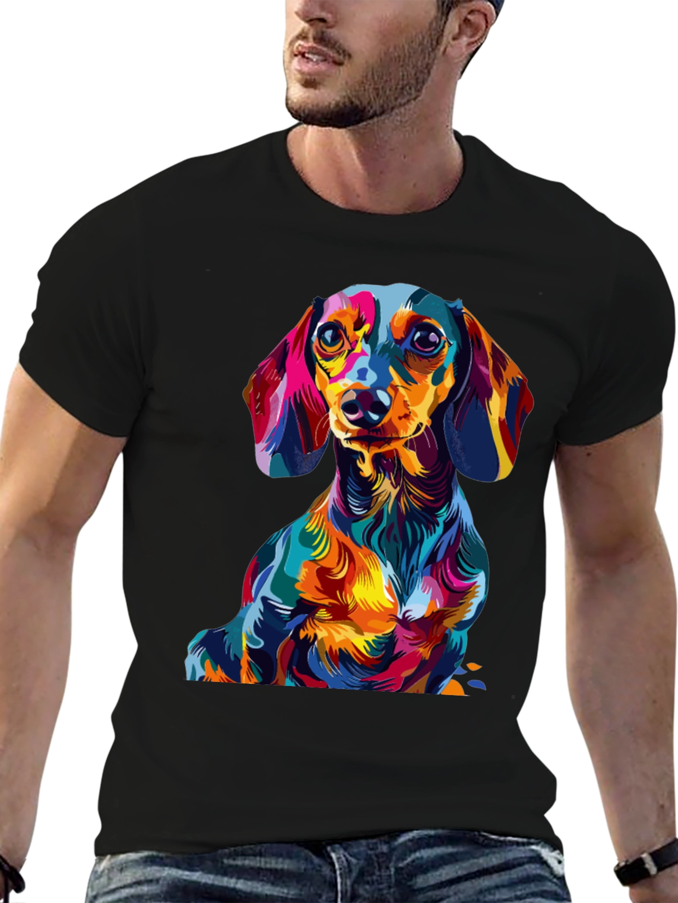 Vibrant Dachshund Graphic Tee - Unique Dog Lover Gift
