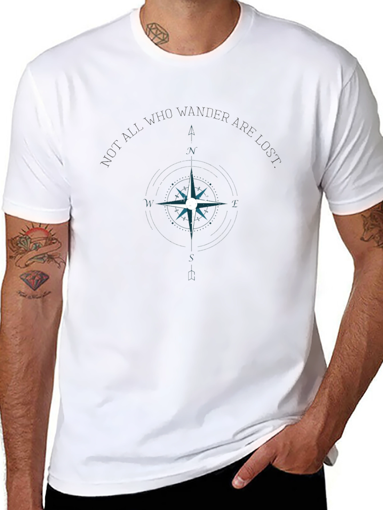 Wanderlust Compass Graphic Tee - Black