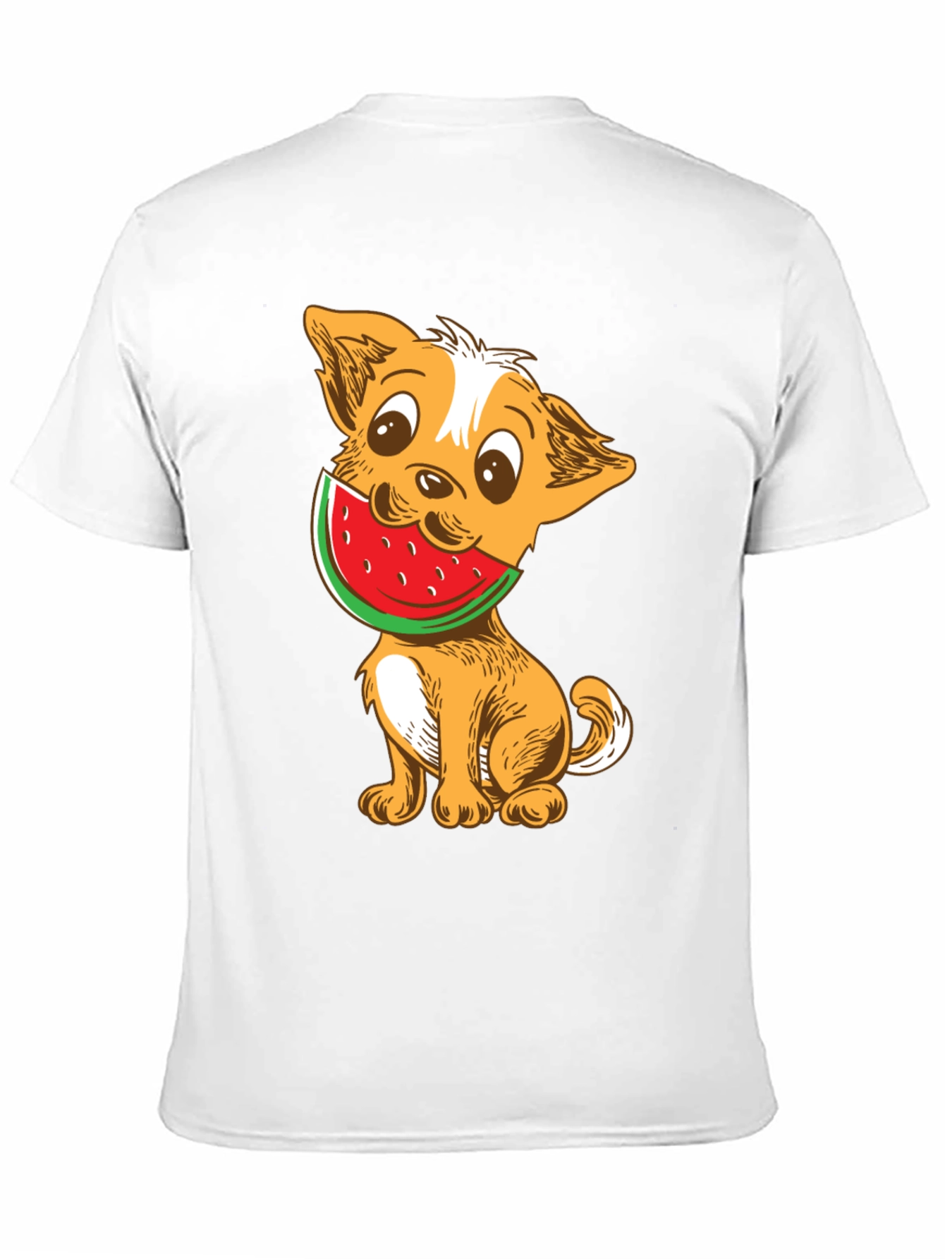 Dog with Watermelon Graphic T-Shirt