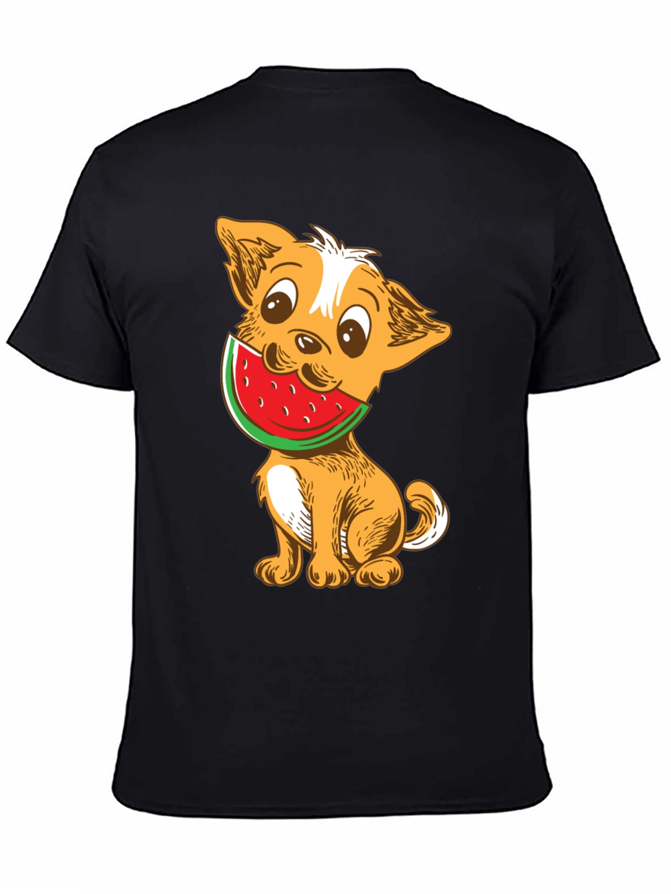 Dog with Watermelon Graphic T-Shirt