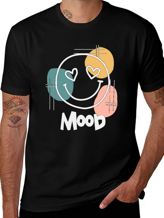 Mood Graphic Tee - Trendy Smiley Face Heart Eyes T-Shirt