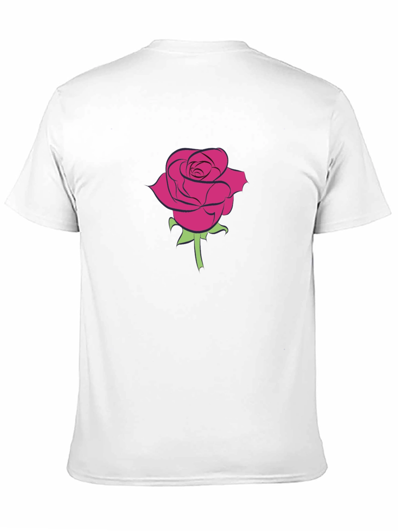 Rose Graphic Tee - Mens Black Cotton T-Shirt