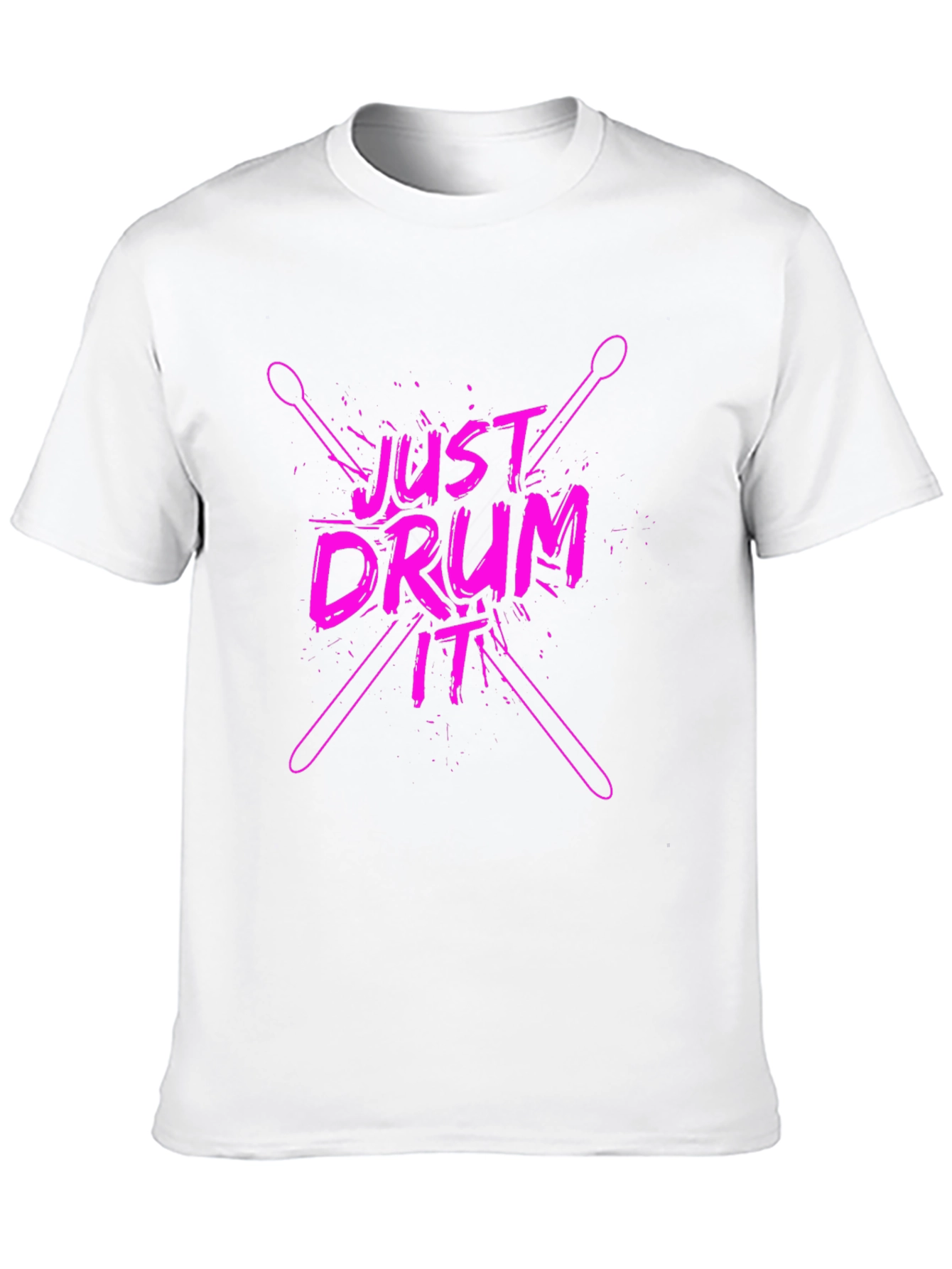 Just Drum It T-Shirt - Black Pink Graphic Tee