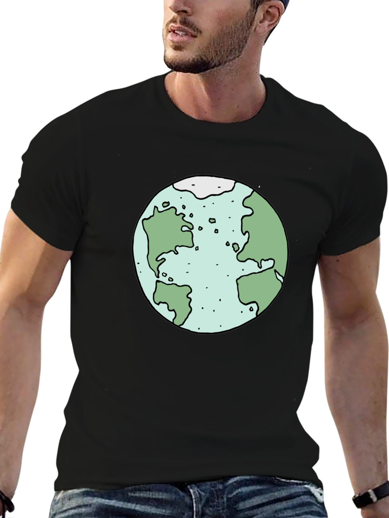 Earth Graphic Tee - Soft Cotton Black