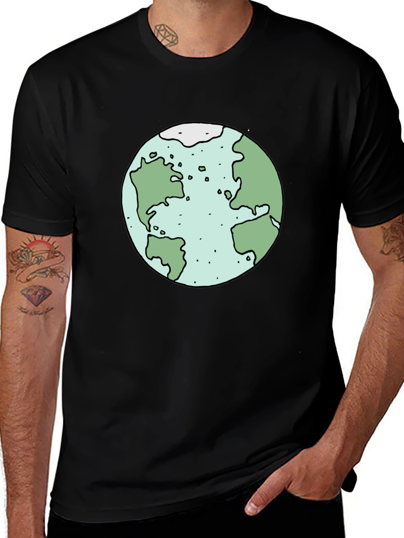 Earth Graphic Tee - Soft Cotton Black