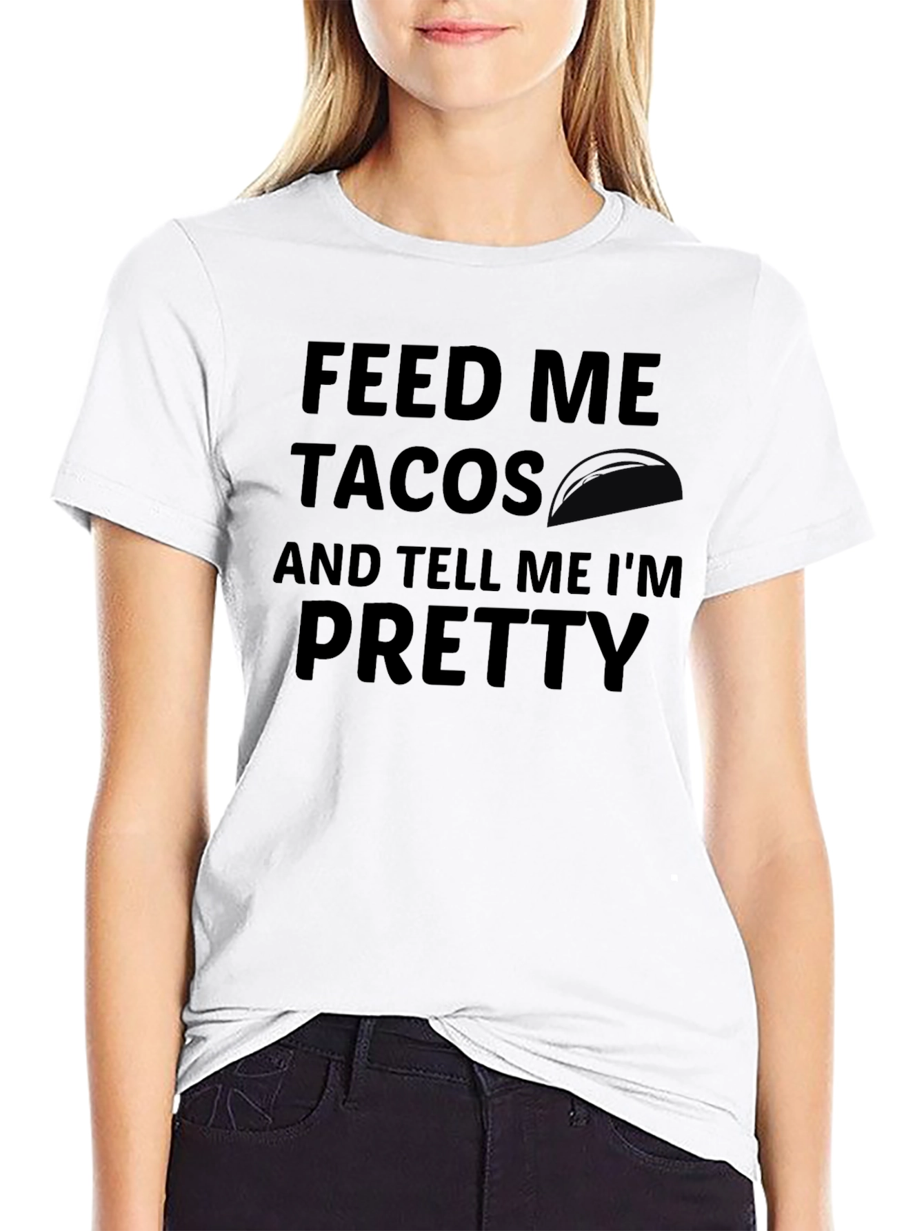 Feed Me Tacos Graphic Tee - Black Casual T-Shirt