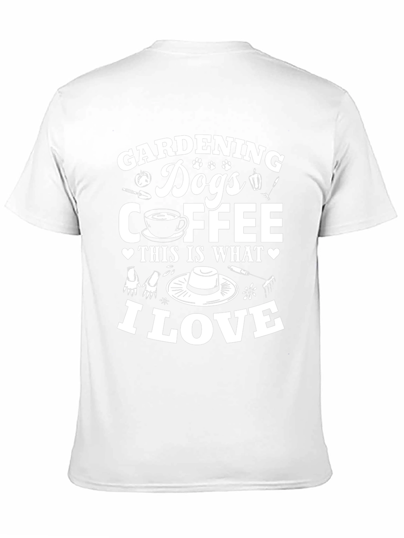 Gardening Dogs Coffee Mens Black Graphic T-Shirt