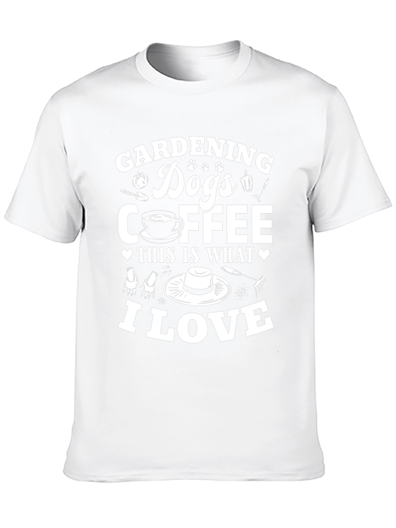Gardening Dogs Coffee Mens Black Graphic T-Shirt