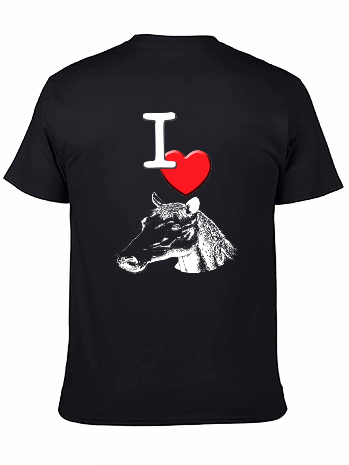 I Heart Cows T-Shirt Black Cotton Graphic Tee