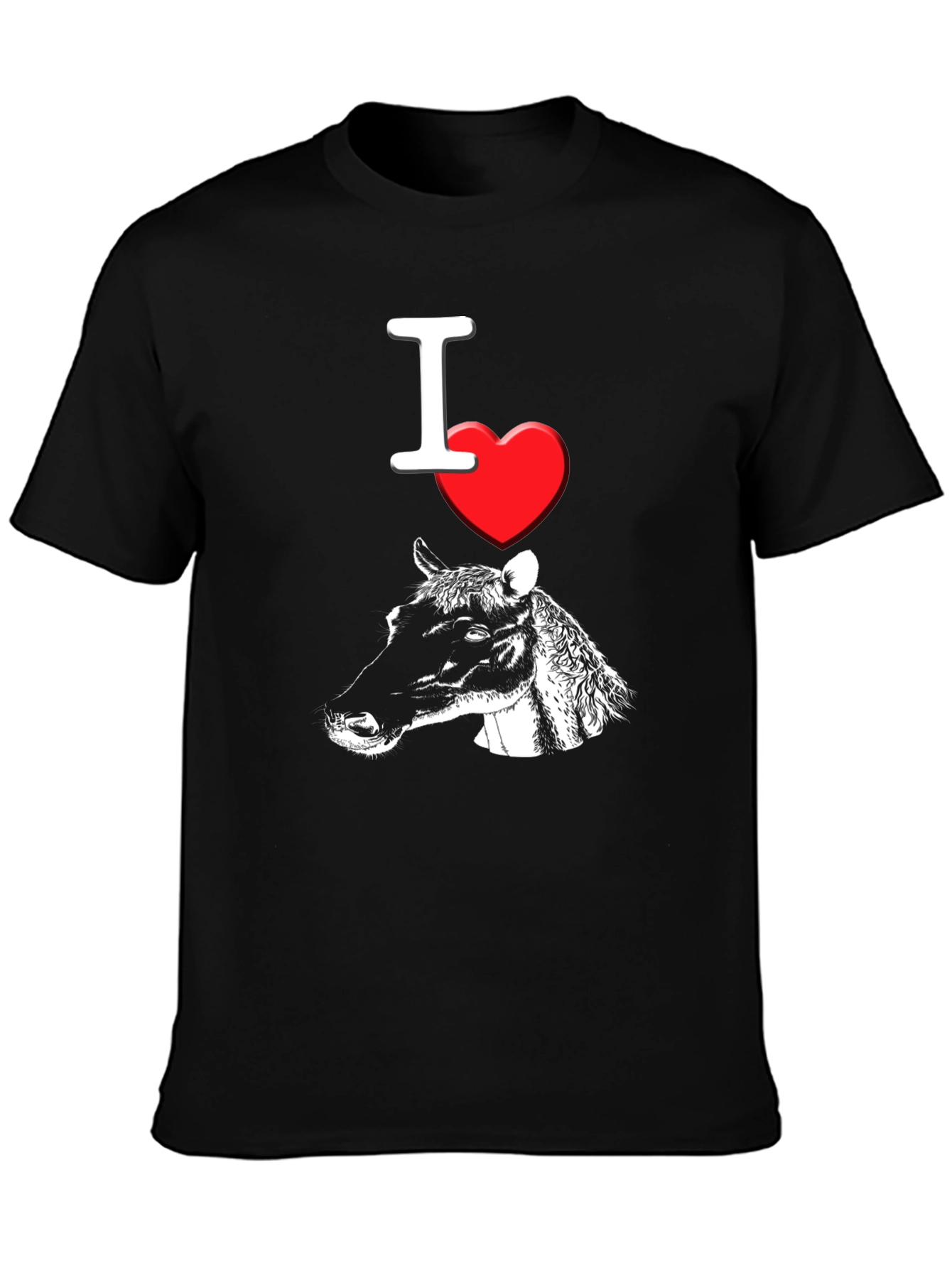 I Heart Cows T-Shirt Black Cotton Graphic Tee