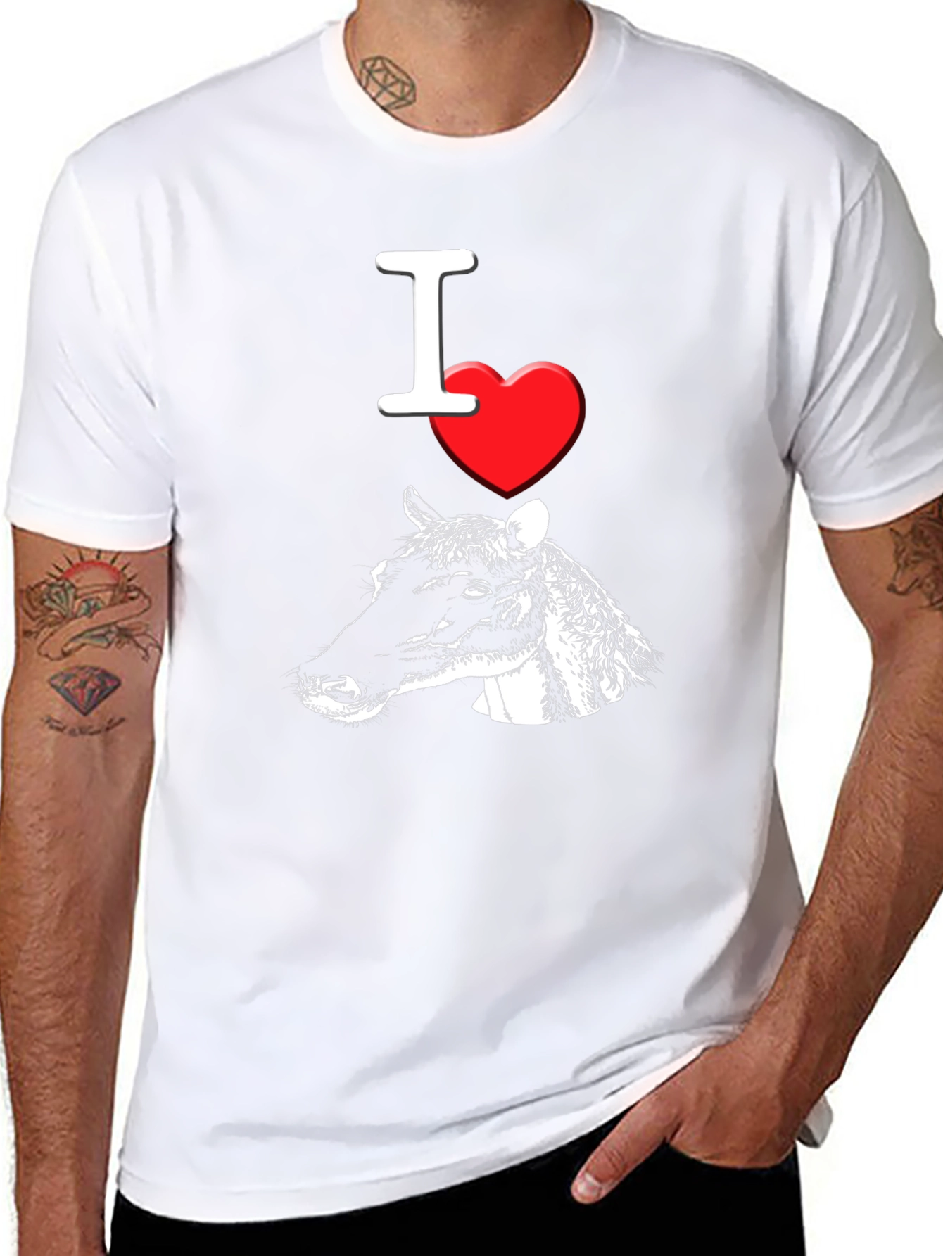 I Heart Cows T-Shirt Black Cotton Graphic Tee