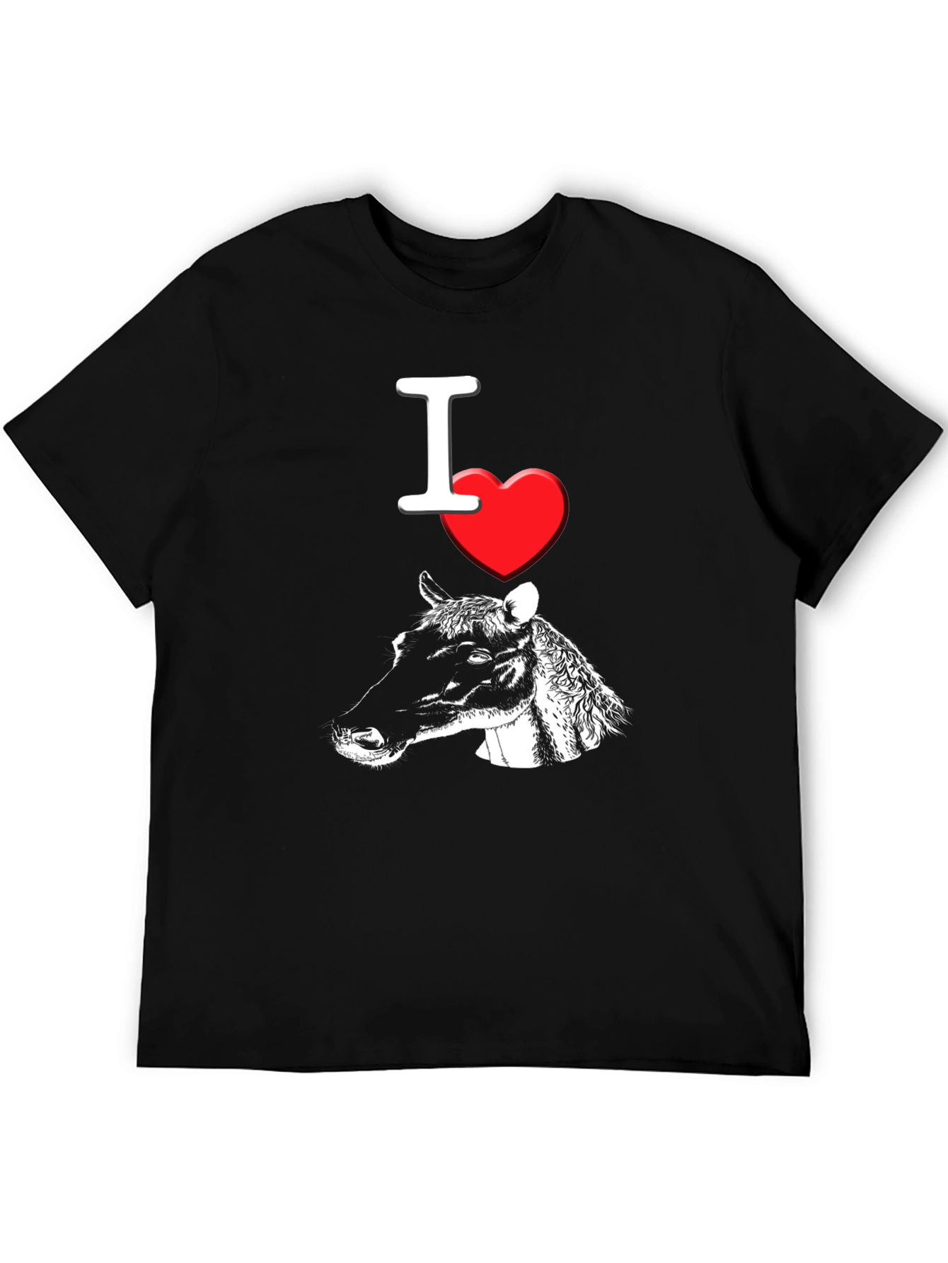 I Heart Cows T-Shirt Black Cotton Graphic Tee