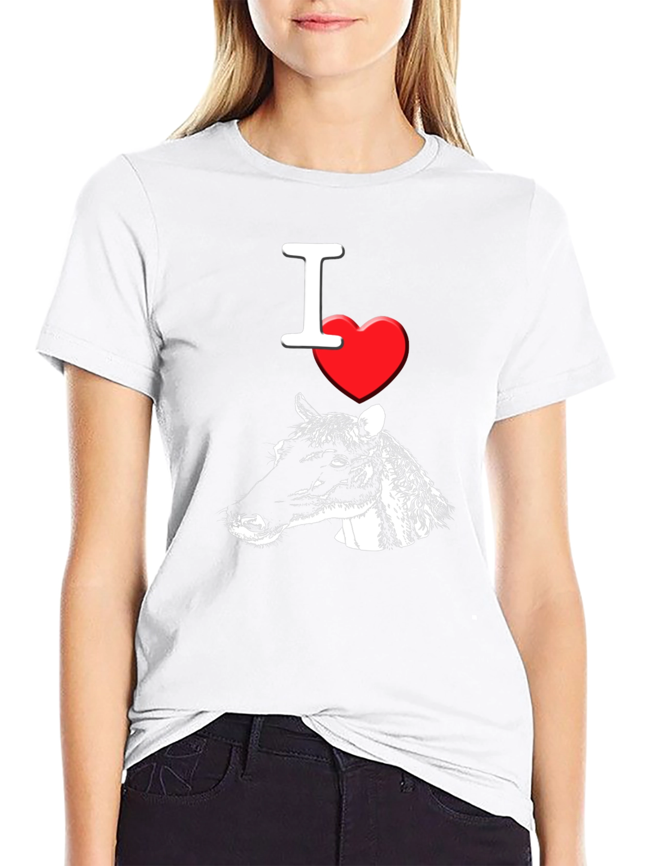 I Heart Cows T-Shirt Black Cotton Graphic Tee