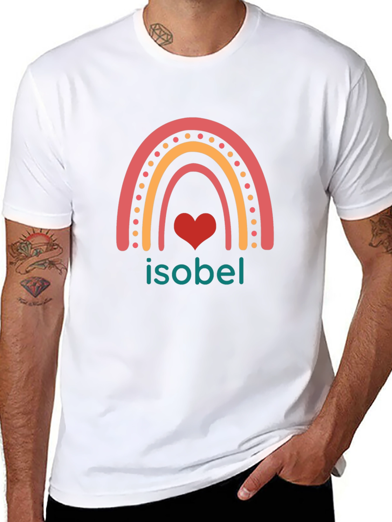 Isobel Rainbow Heart Graphic Tee - Stylish & Unique