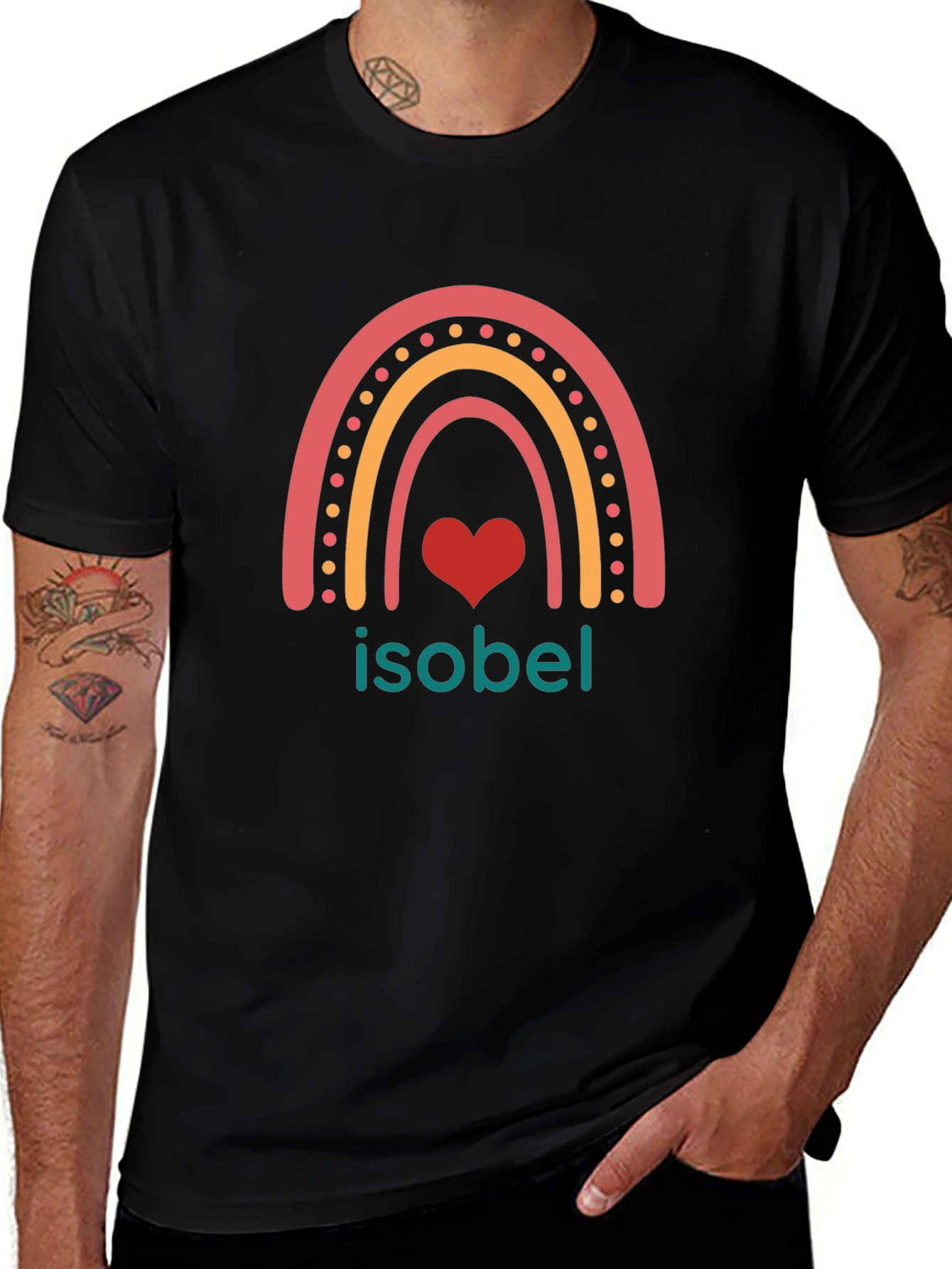 Isobel Rainbow Heart Graphic Tee - Stylish & Unique