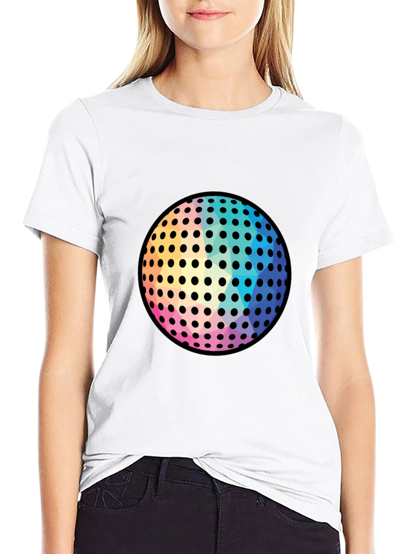 Retro Disco Ball Graphic Tee - Black