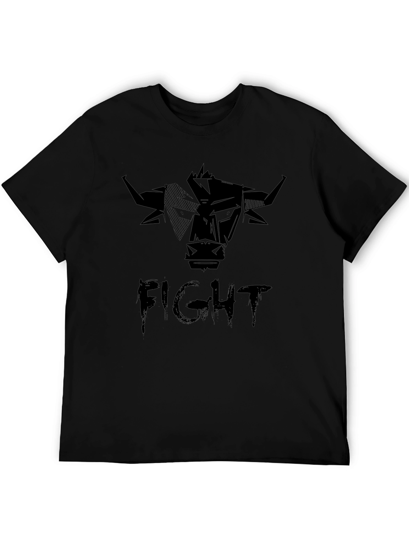 Fight Bull Graphic Tee - Bold Black T-Shirt