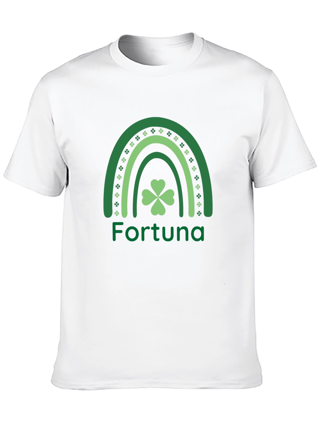 St. Patricks Day Fortuna Rainbow Clover Graphic Tee