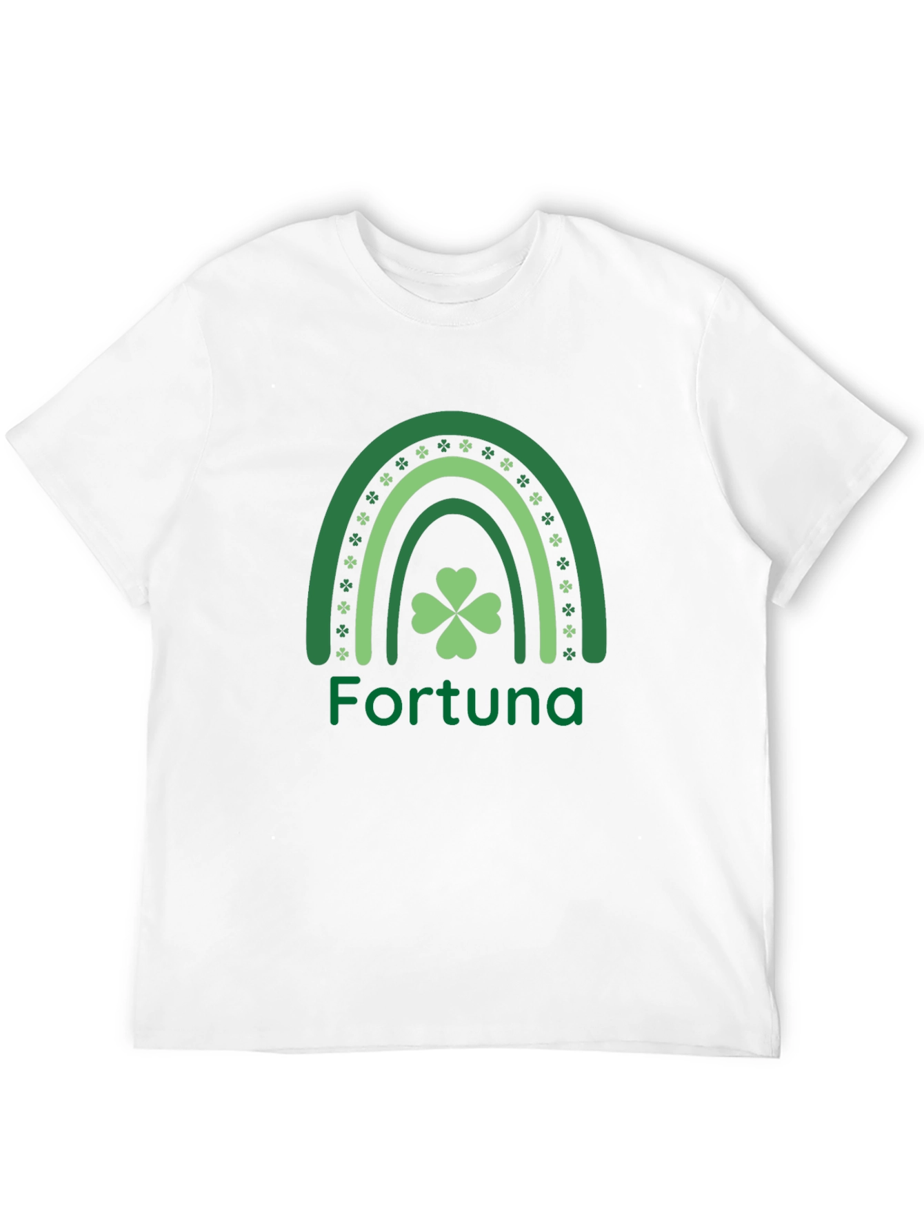 St. Patricks Day Fortuna Rainbow Clover Graphic Tee