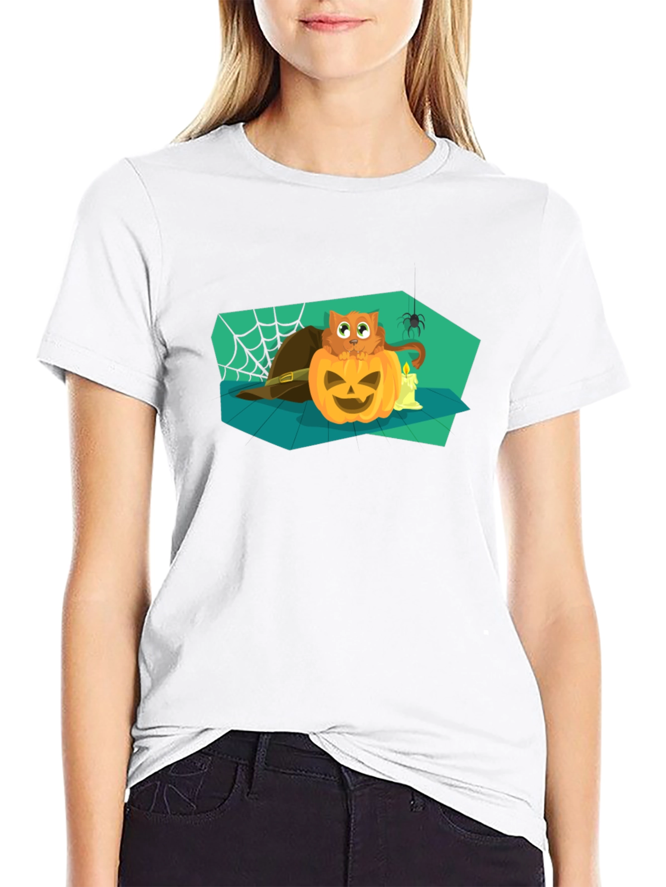 Halloween Cat Pumpkin T-Shirt
