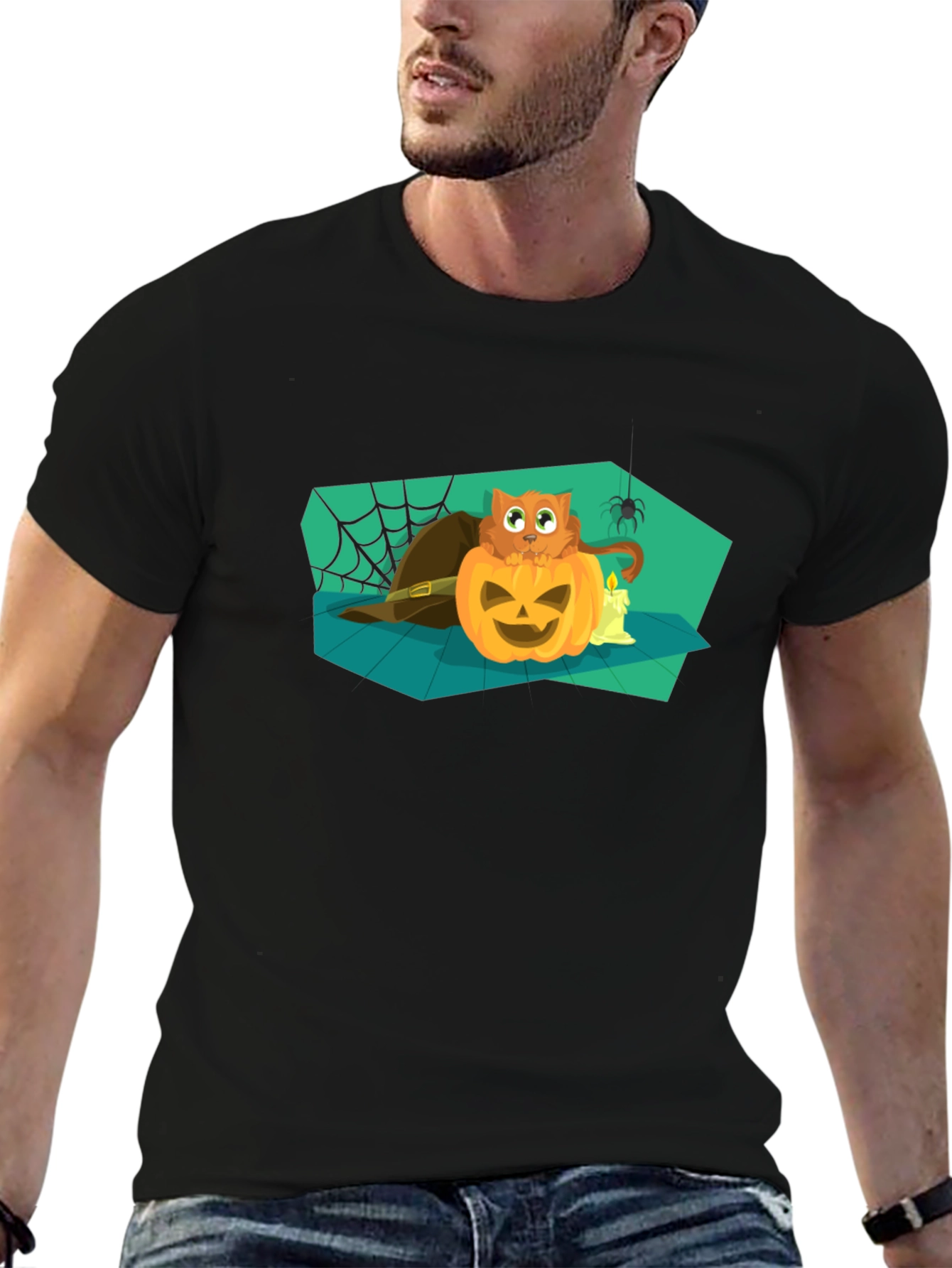 Halloween Cat Pumpkin T-Shirt